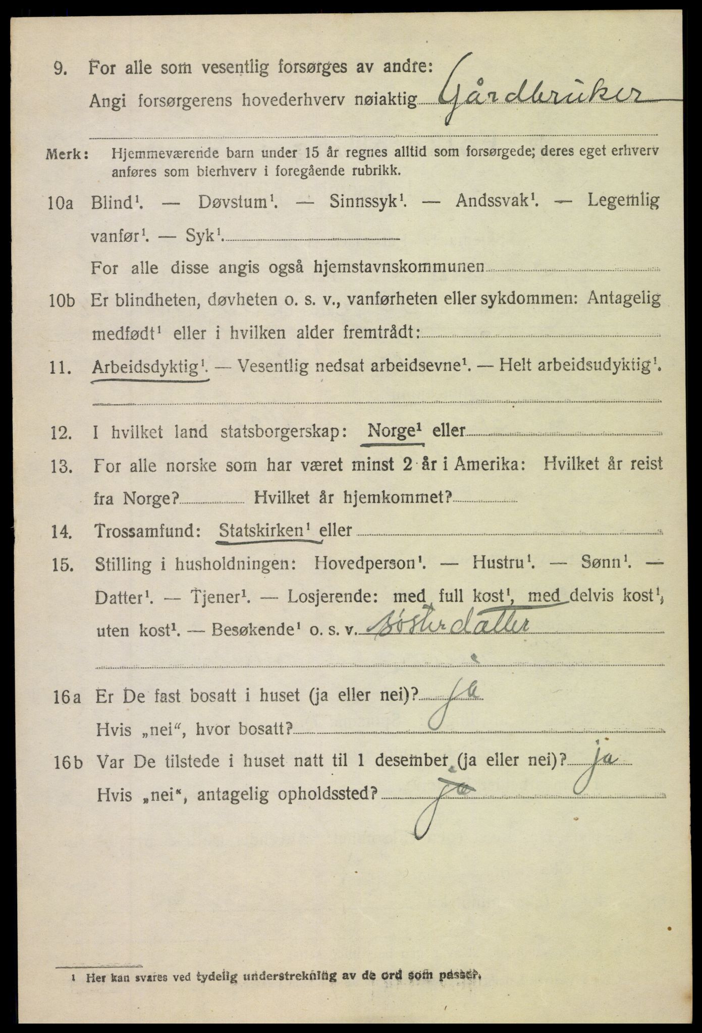 SAH, 1920 census for Sør-Aurdal, 1920, p. 3728