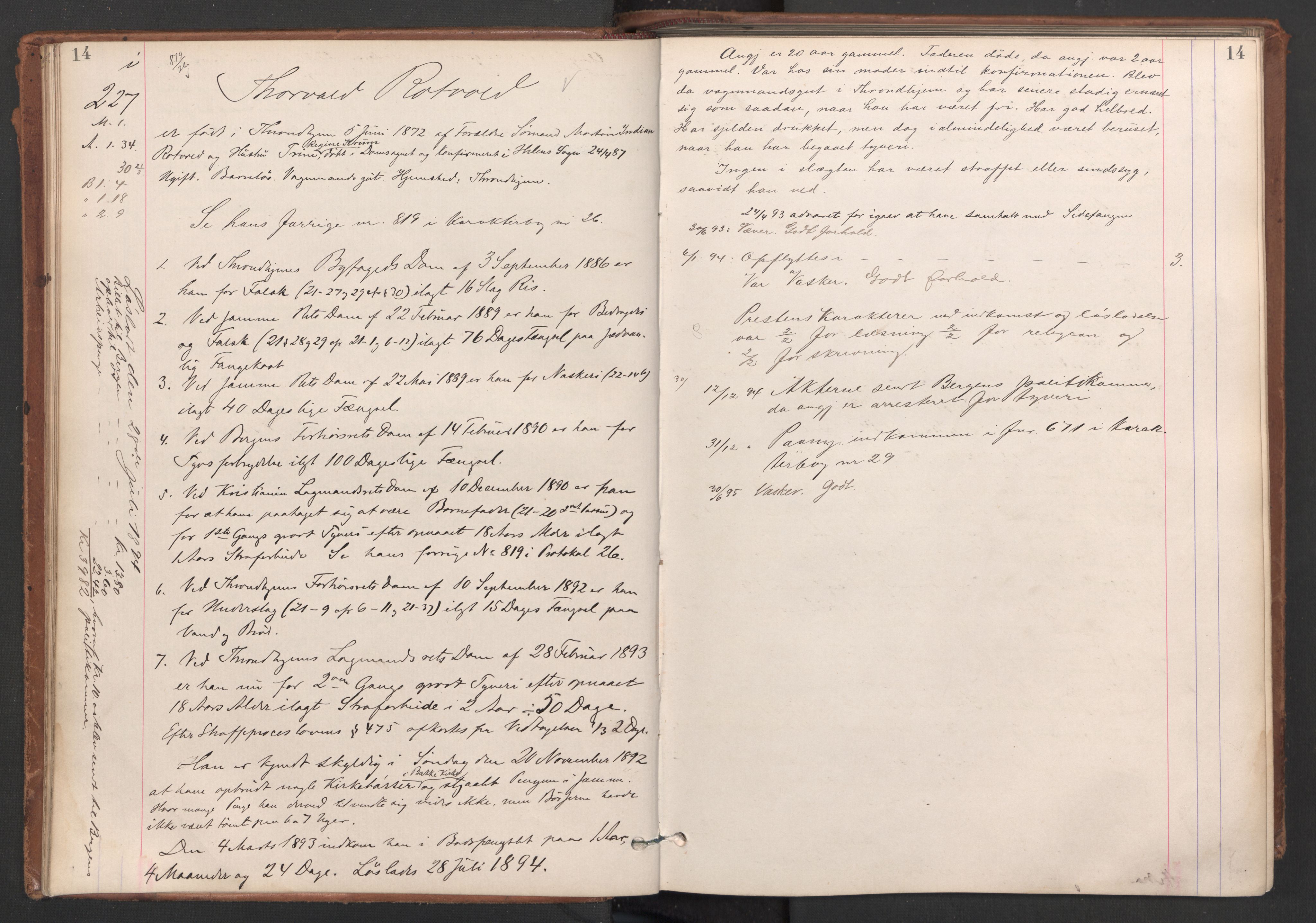 Botsfengslet, AV/RA-S-1539/D/Db/Dbb/L0028: 214i - 506i, 1893-1894, p. 14