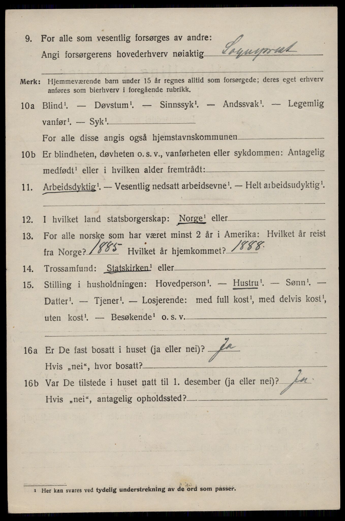 SAST, 1920 census for Eigersund, 1920, p. 2796