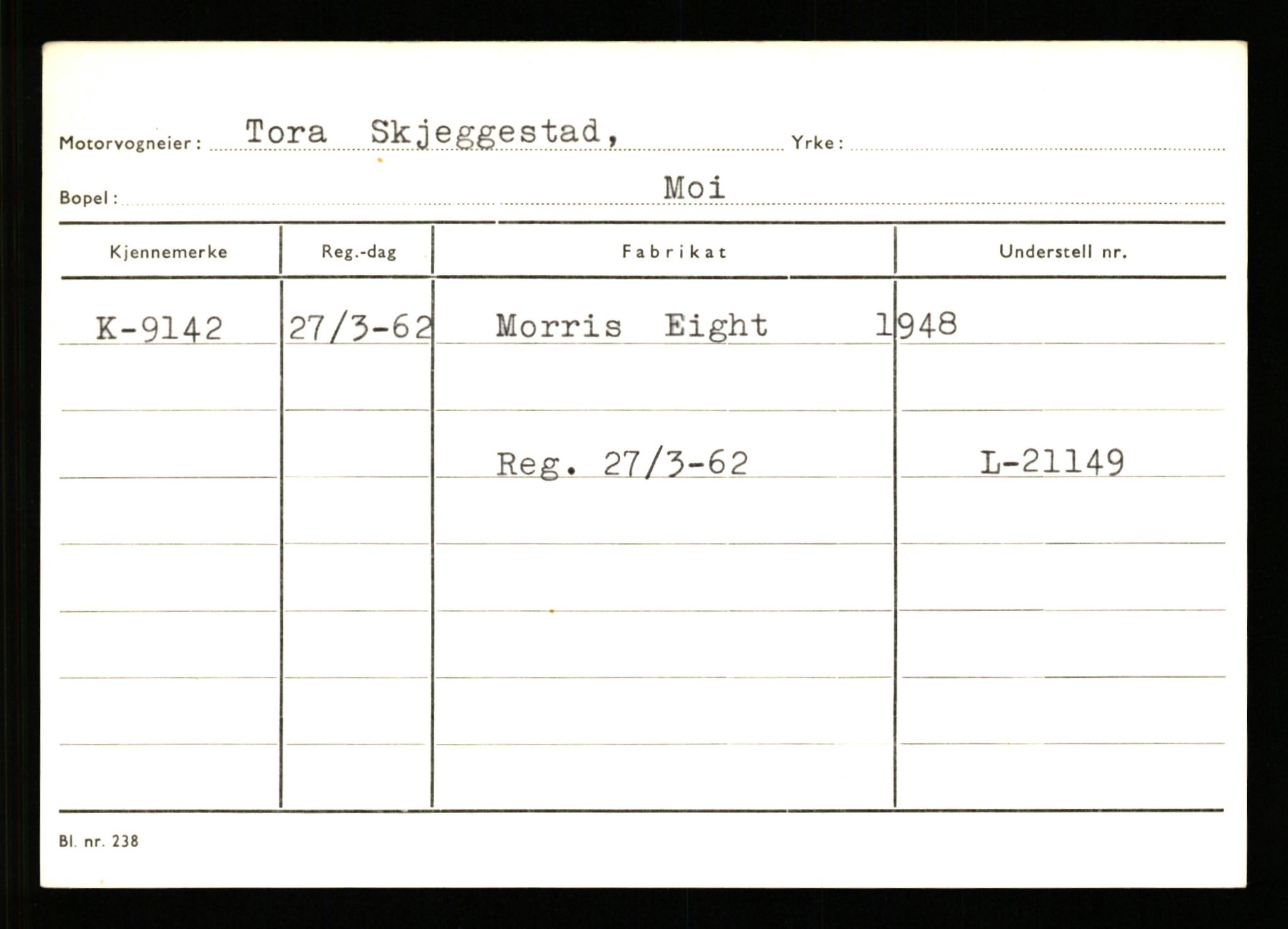 Stavanger trafikkstasjon, SAST/A-101942/0/G/L0002: Registreringsnummer: 5791 - 10405, 1930-1971, p. 2235