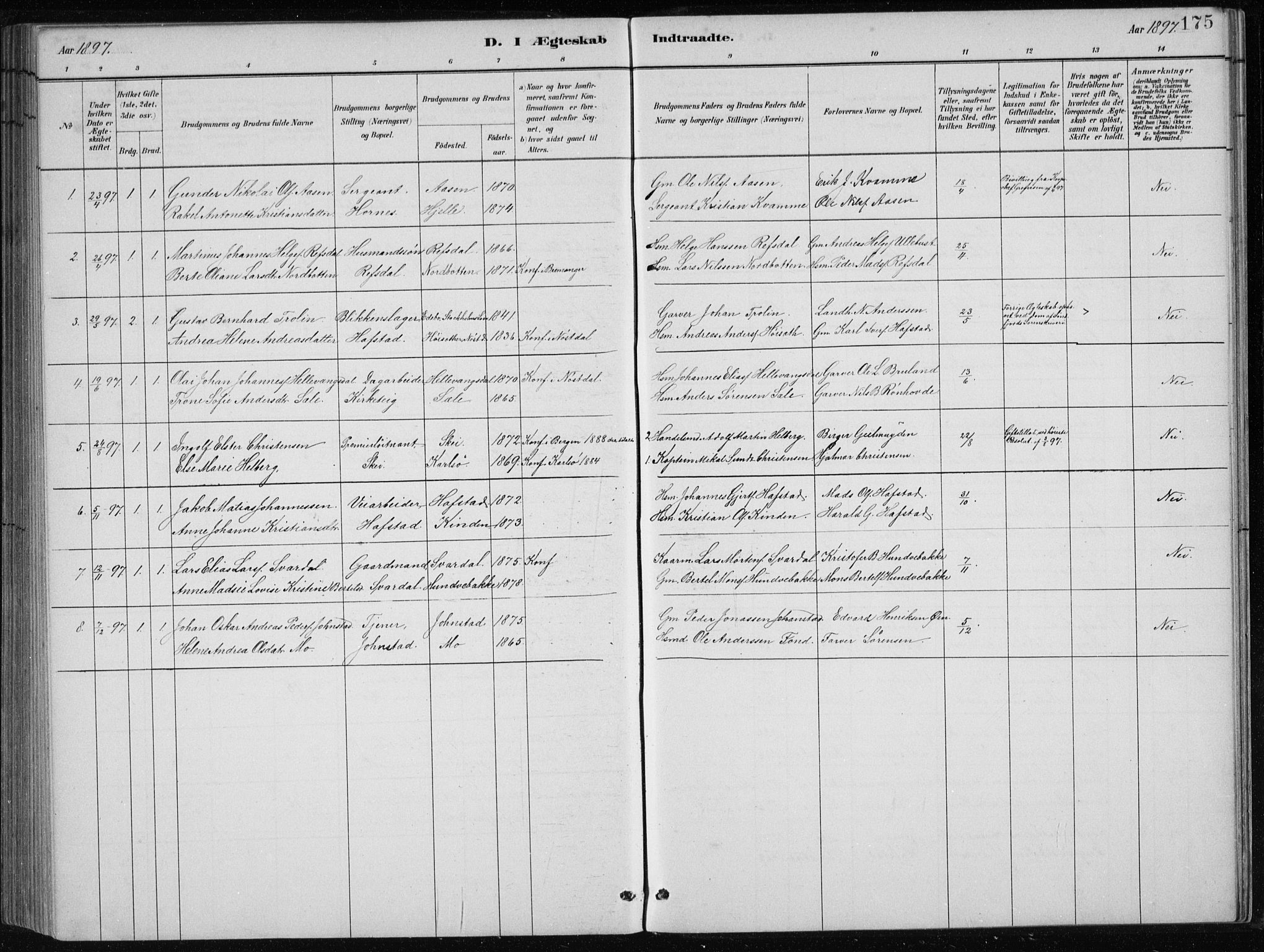 Førde sokneprestembete, AV/SAB-A-79901/H/Hab/Haba/L0002: Parish register (copy) no. A 2, 1881-1898, p. 175