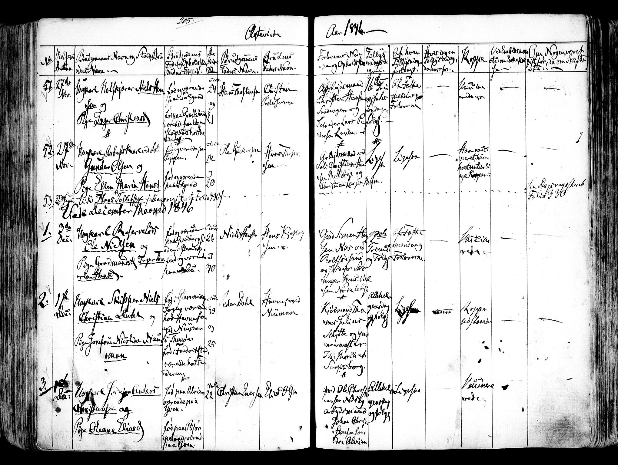 Tune prestekontor Kirkebøker, AV/SAO-A-2007/F/Fa/L0009: Parish register (official) no. 9, 1842-1846, p. 205