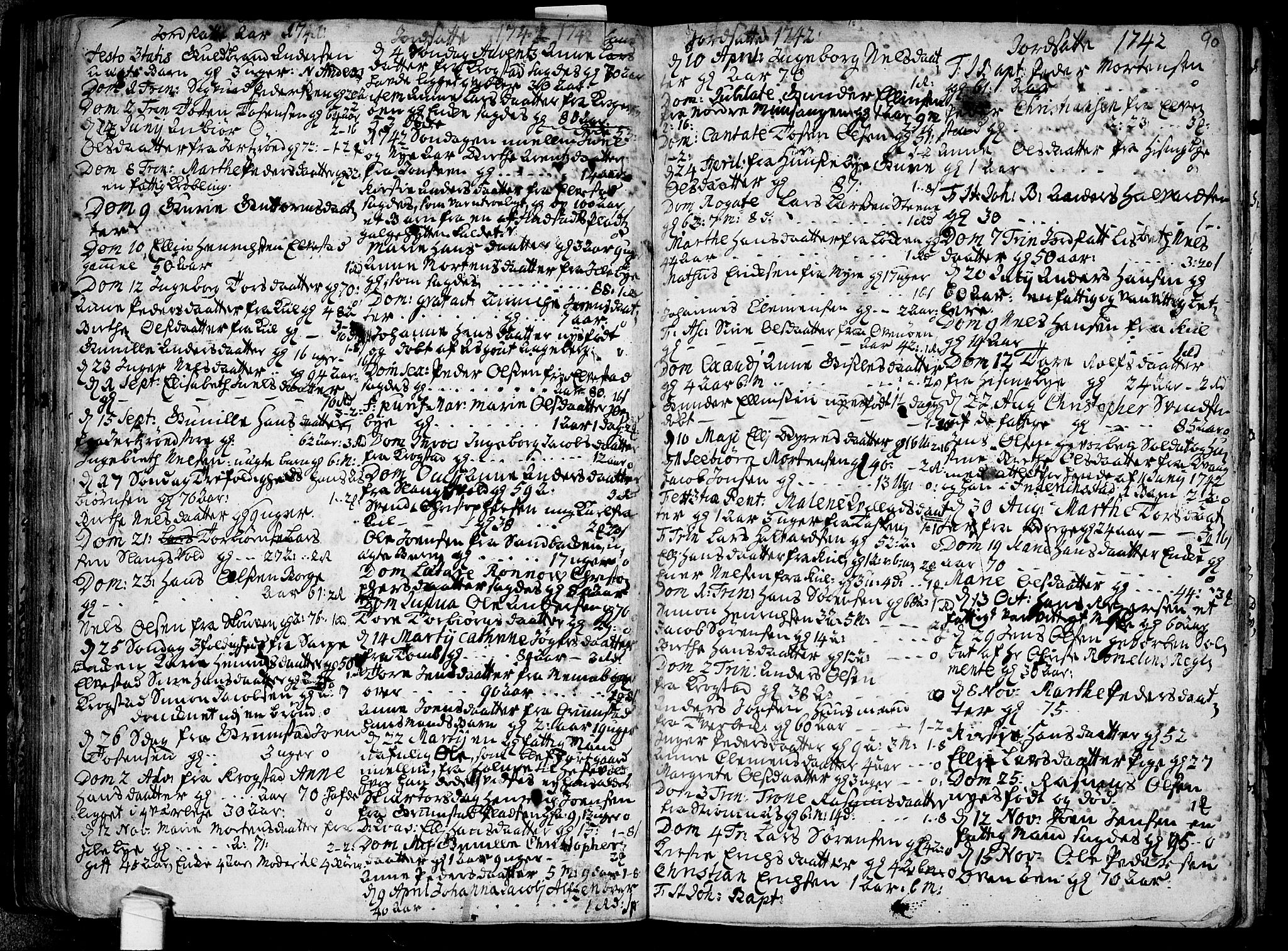 Råde prestekontor kirkebøker, AV/SAO-A-2009/F/Fa/L0001: Parish register (official) no. 1, 1707-1762, p. 90