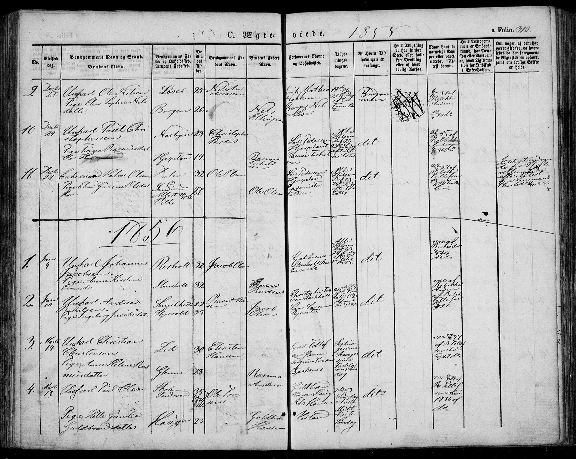 Lardal kirkebøker, SAKO/A-350/F/Fa/L0006: Parish register (official) no. I 6, 1835-1860, p. 310