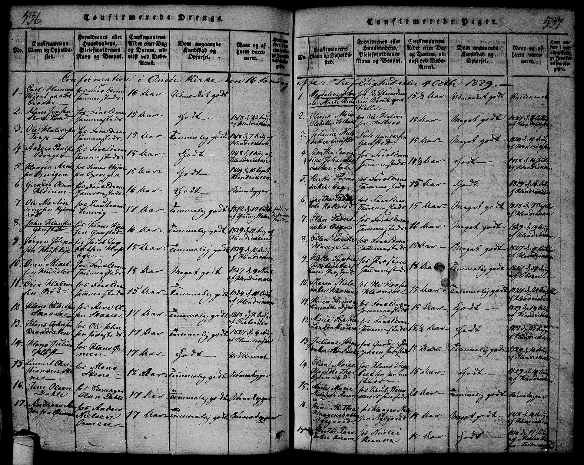 Onsøy prestekontor Kirkebøker, SAO/A-10914/G/Ga/L0001: Parish register (copy) no. I 1, 1814-1840, p. 536-537