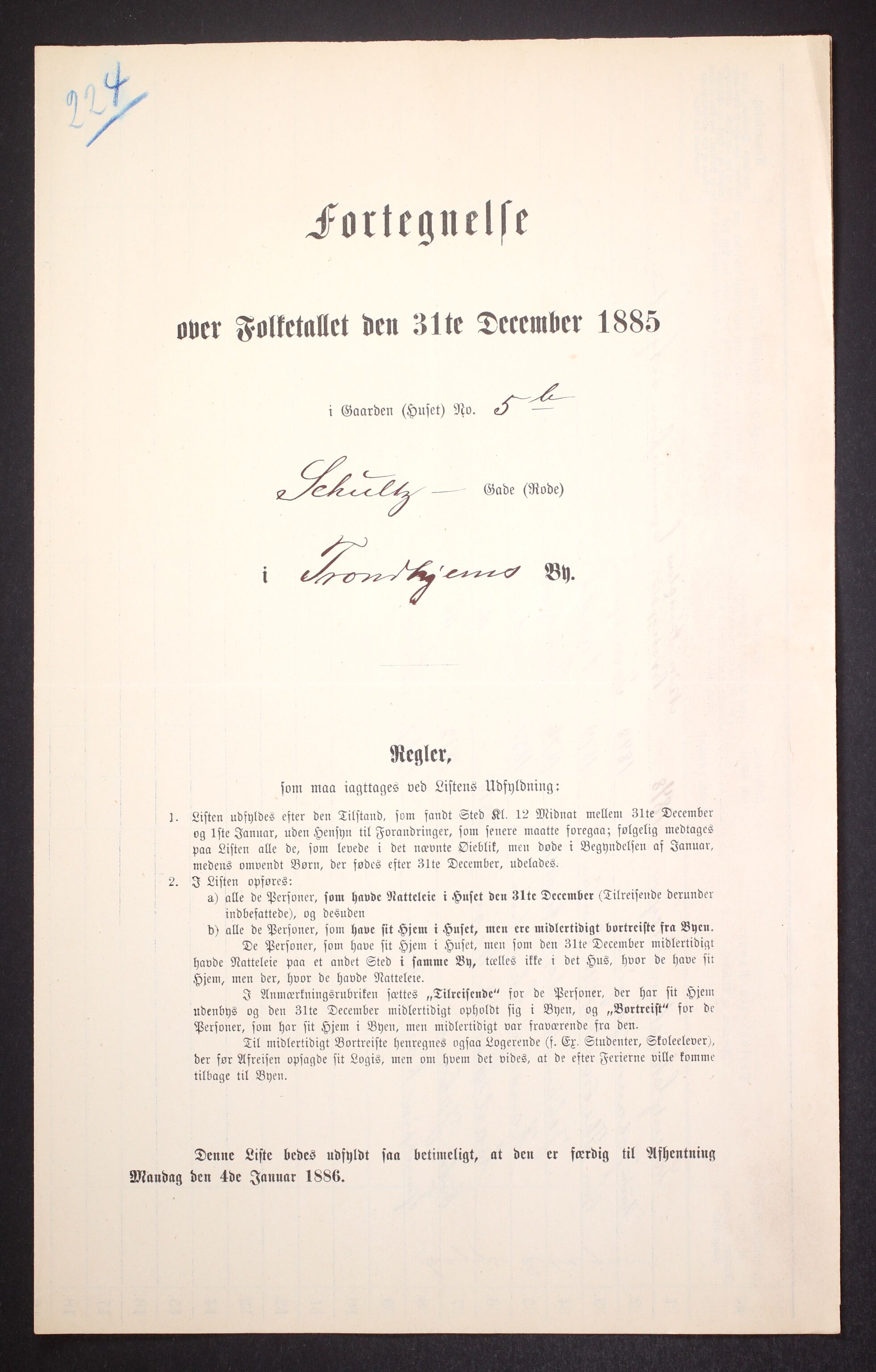 SAT, 1885 census for 1601 Trondheim, 1885, p. 1575