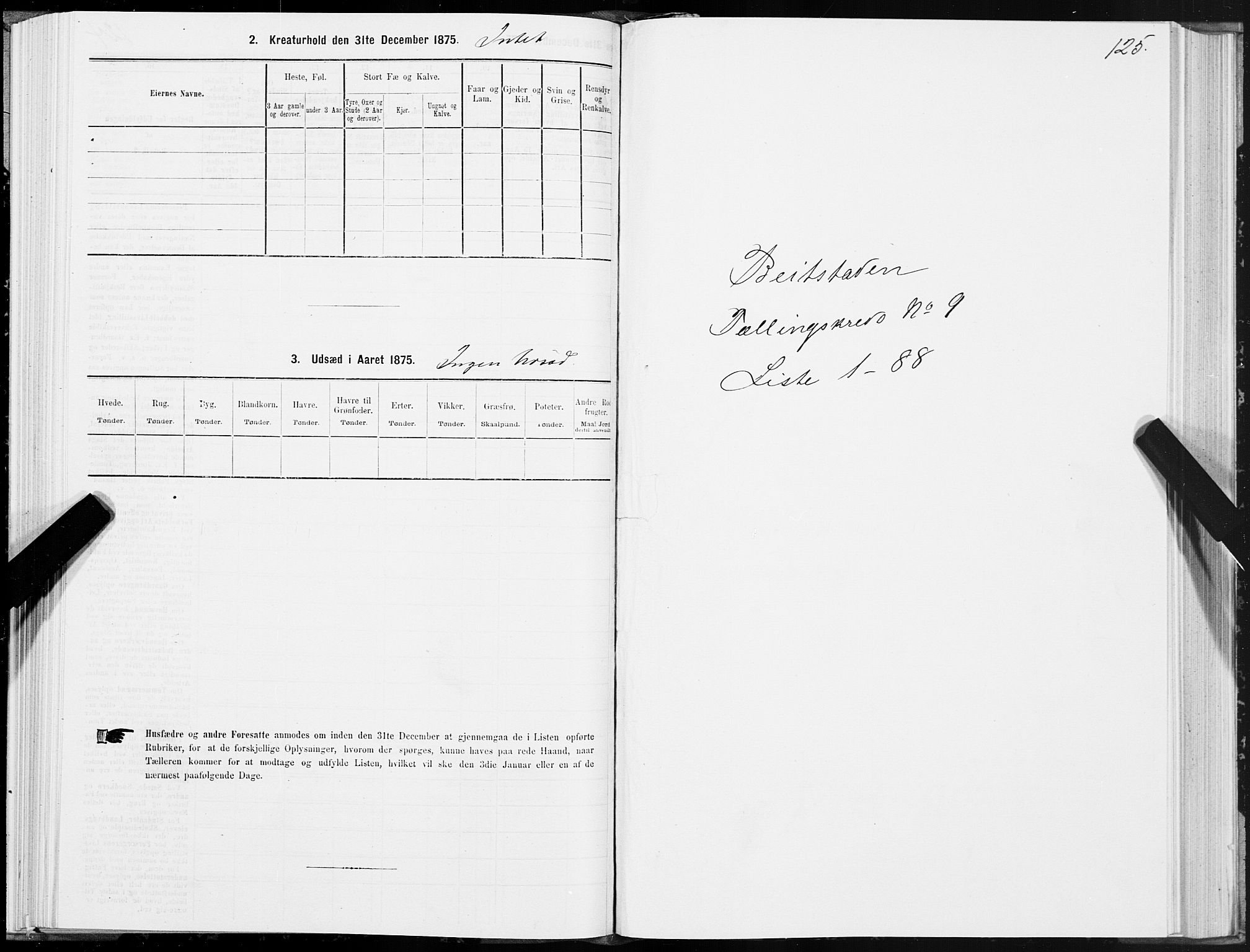 SAT, 1875 census for 1727P Beitstad, 1875, p. 6125