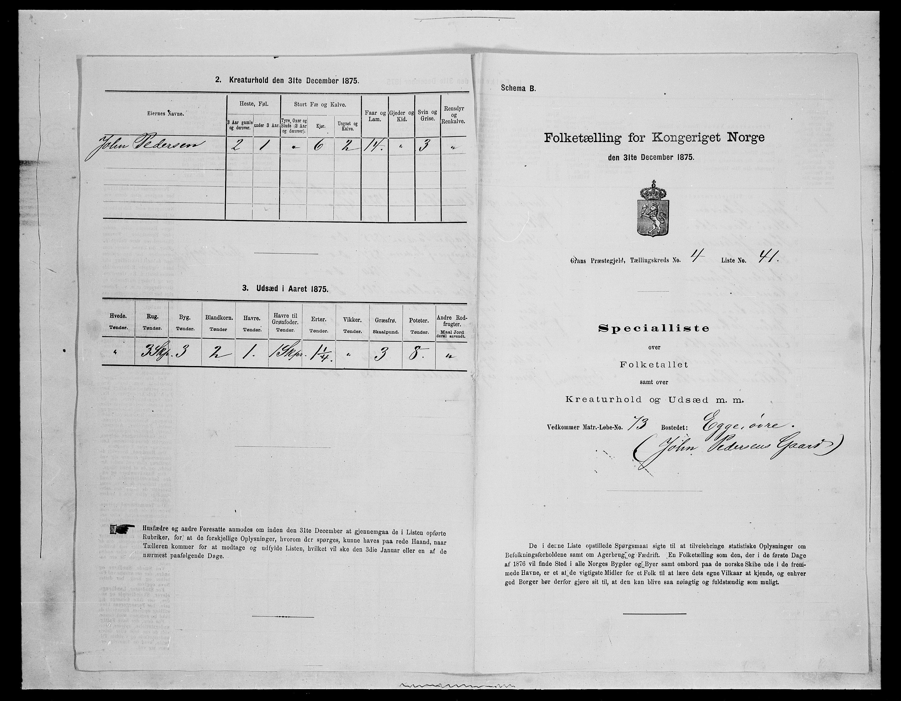 SAH, 1875 census for 0534P Gran, 1875, p. 630