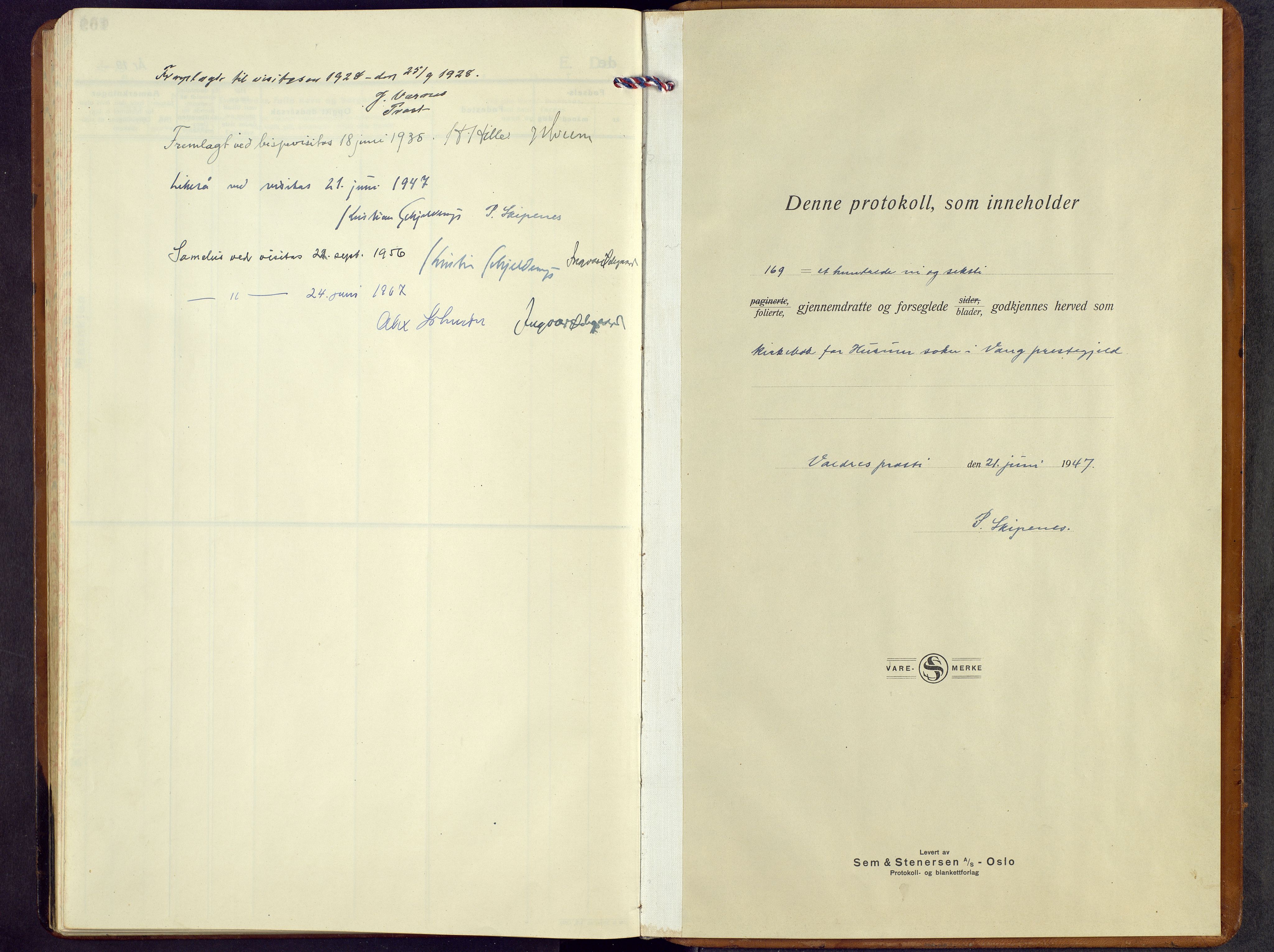 Vang prestekontor, Valdres, SAH/PREST-140/H/Hb/L0008: Parish register (copy) no. 8, 1925-1967