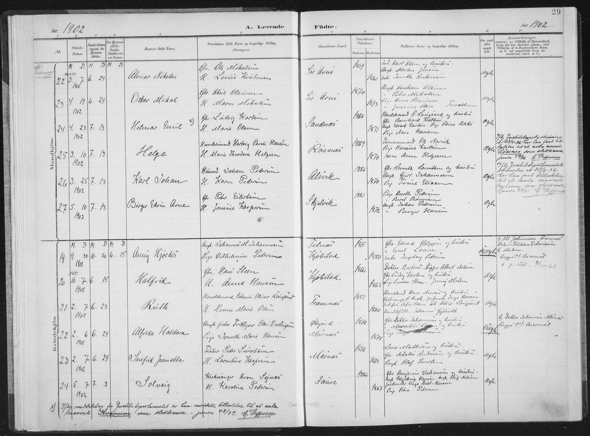 Ministerialprotokoller, klokkerbøker og fødselsregistre - Nordland, SAT/A-1459/805/L0102: Parish register (official) no. 805A08I, 1900-1909, p. 29
