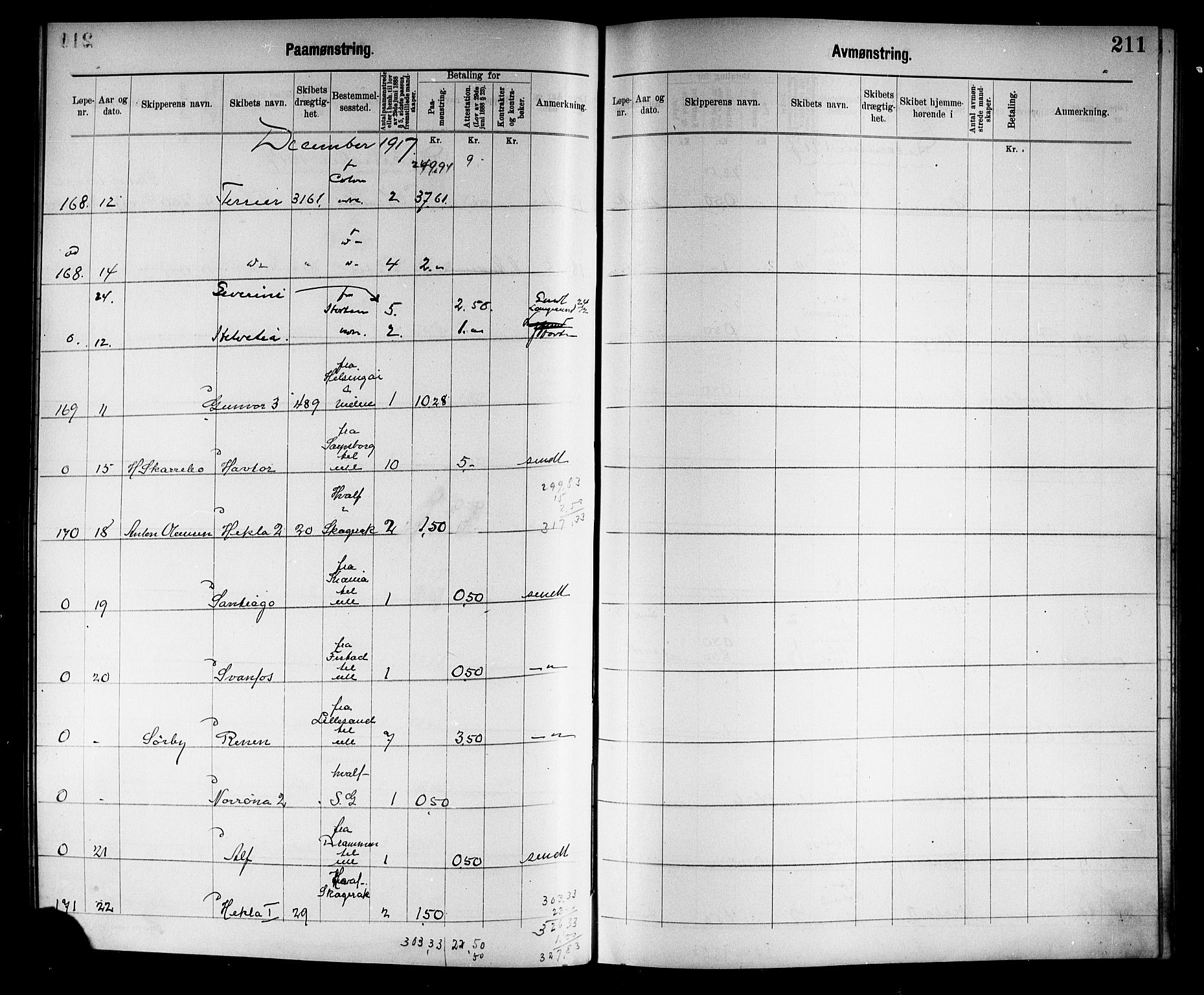 Tønsberg innrulleringskontor, AV/SAKO-A-786/H/Ha/L0007: Mønstringsjournal, 1915-1925, p. 214