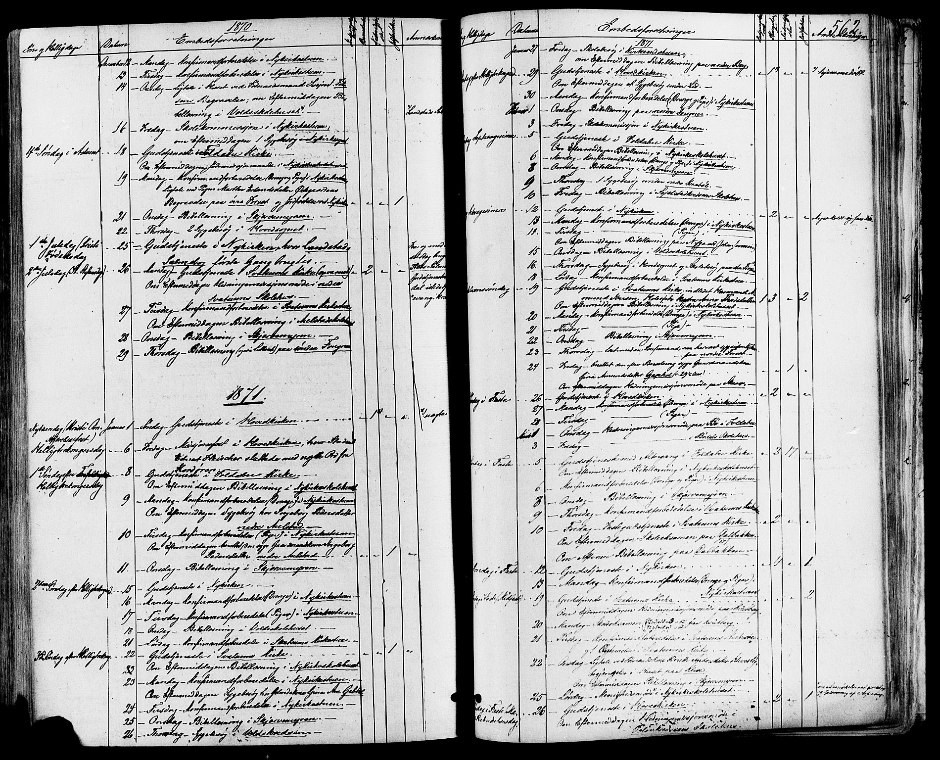 Gausdal prestekontor, SAH/PREST-090/H/Ha/Haa/L0010: Parish register (official) no. 10, 1867-1886, p. 562