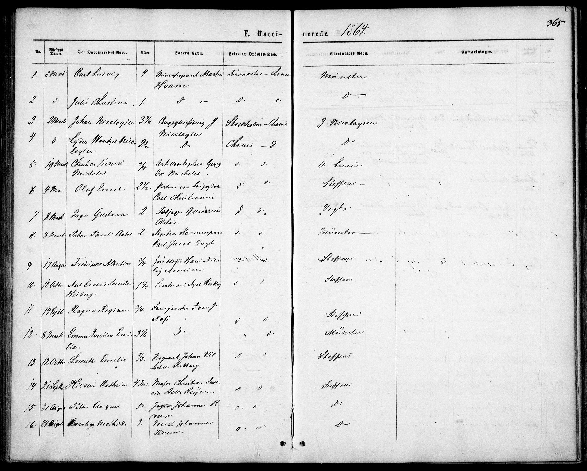 Garnisonsmenigheten Kirkebøker, SAO/A-10846/F/Fa/L0010: Parish register (official) no. 10, 1859-1869, p. 365