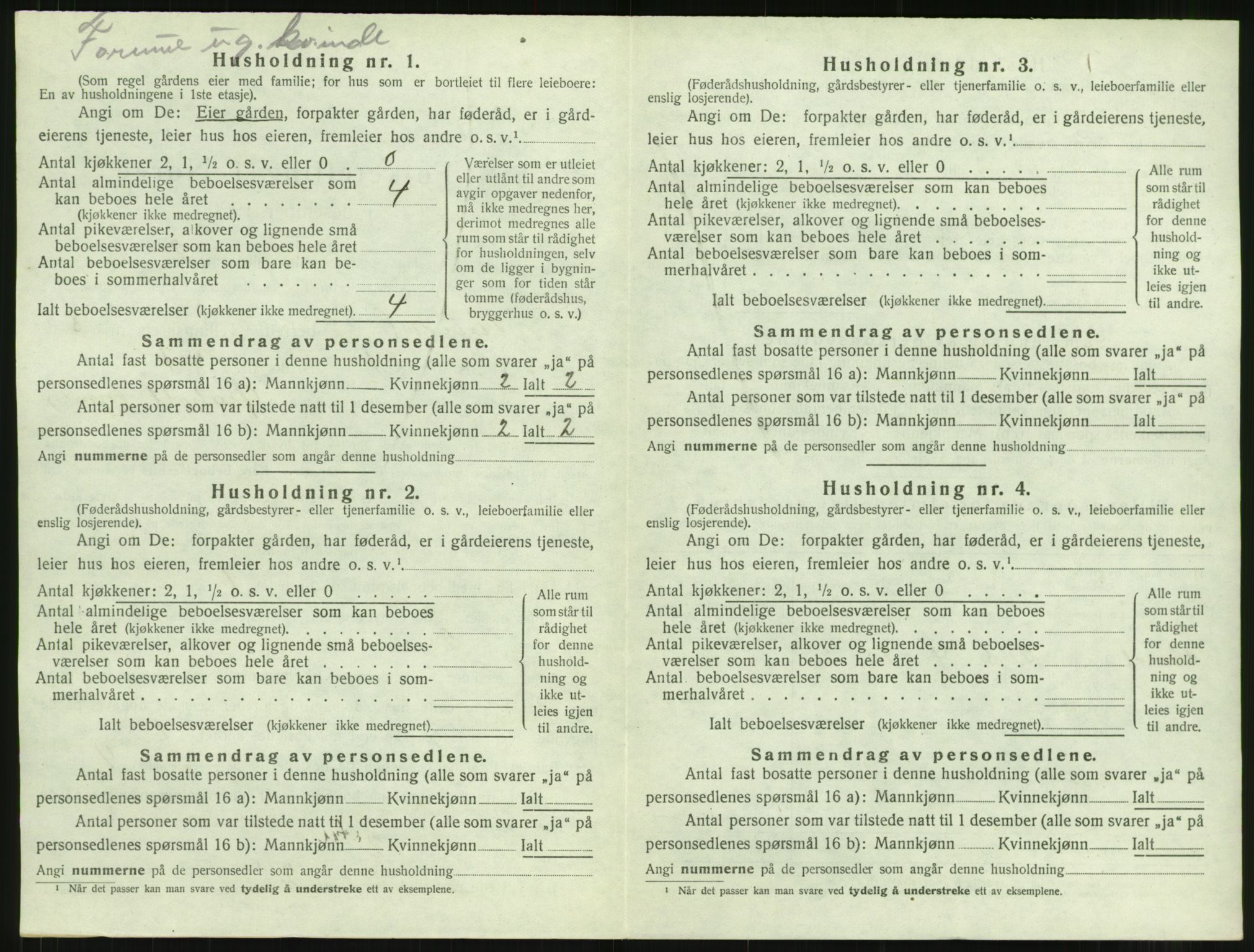 SAT, 1920 census for Rindal, 1920, p. 539