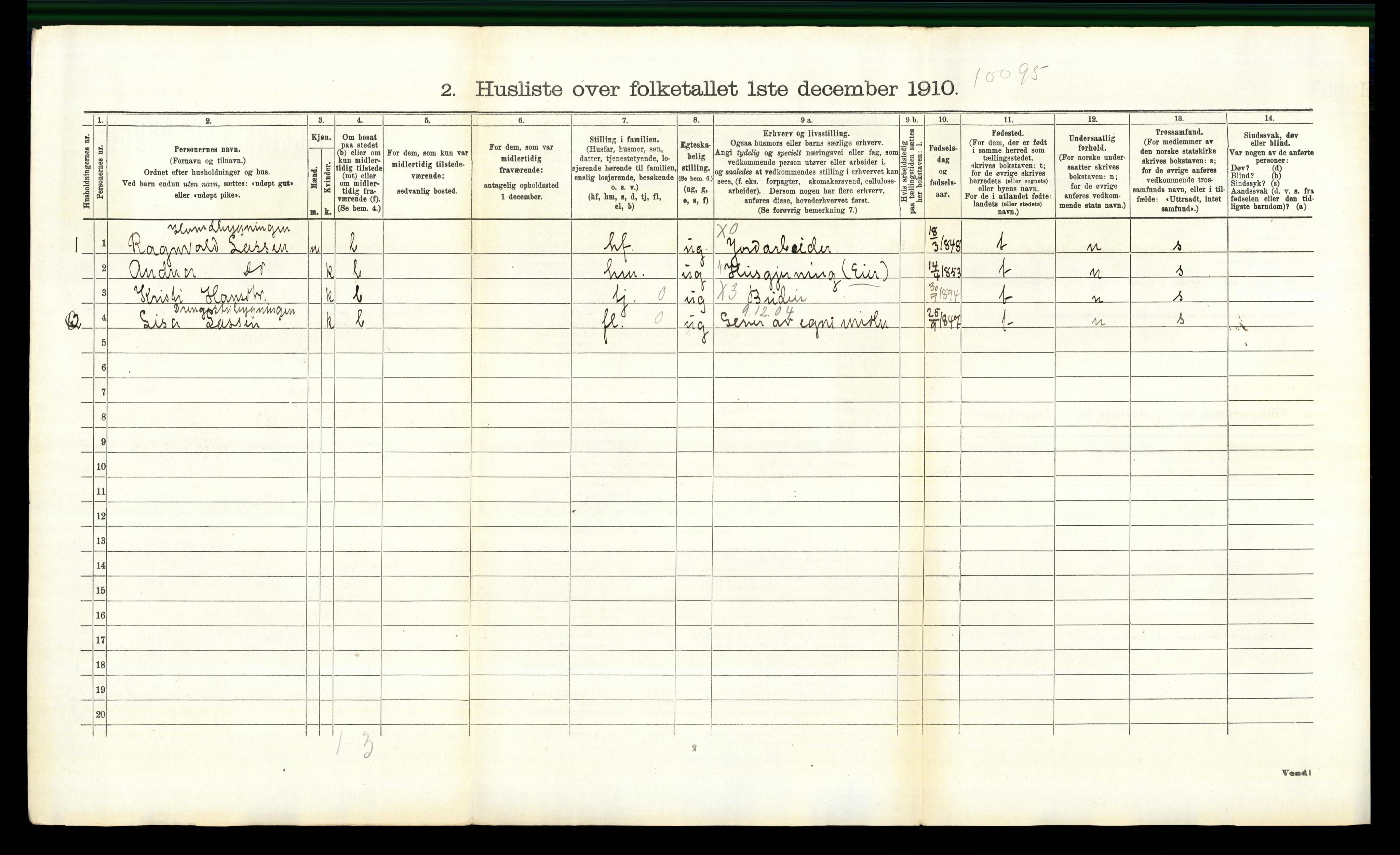 RA, 1910 census for Modum, 1910, p. 3755