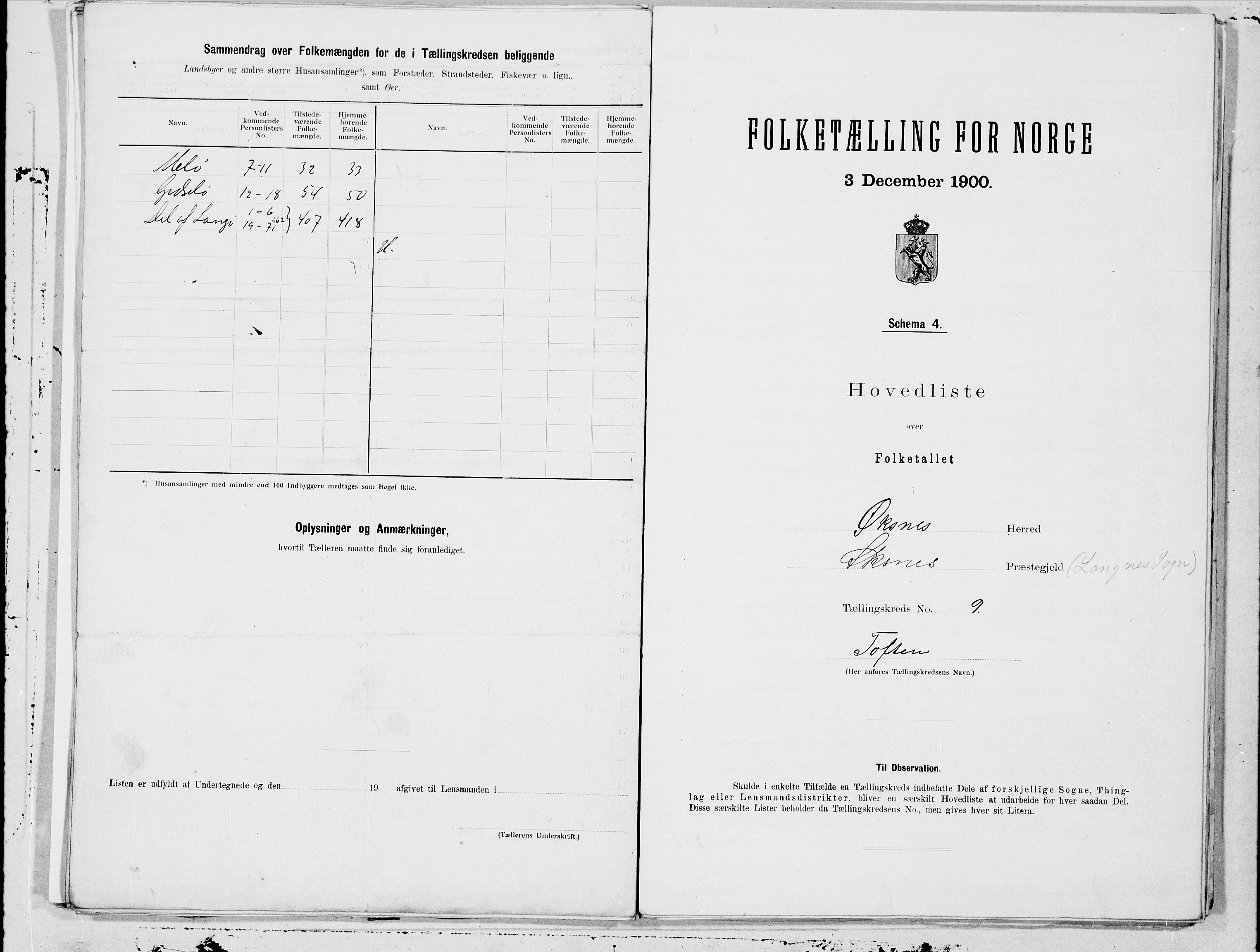 SAT, 1900 census for Øksnes, 1900, p. 19
