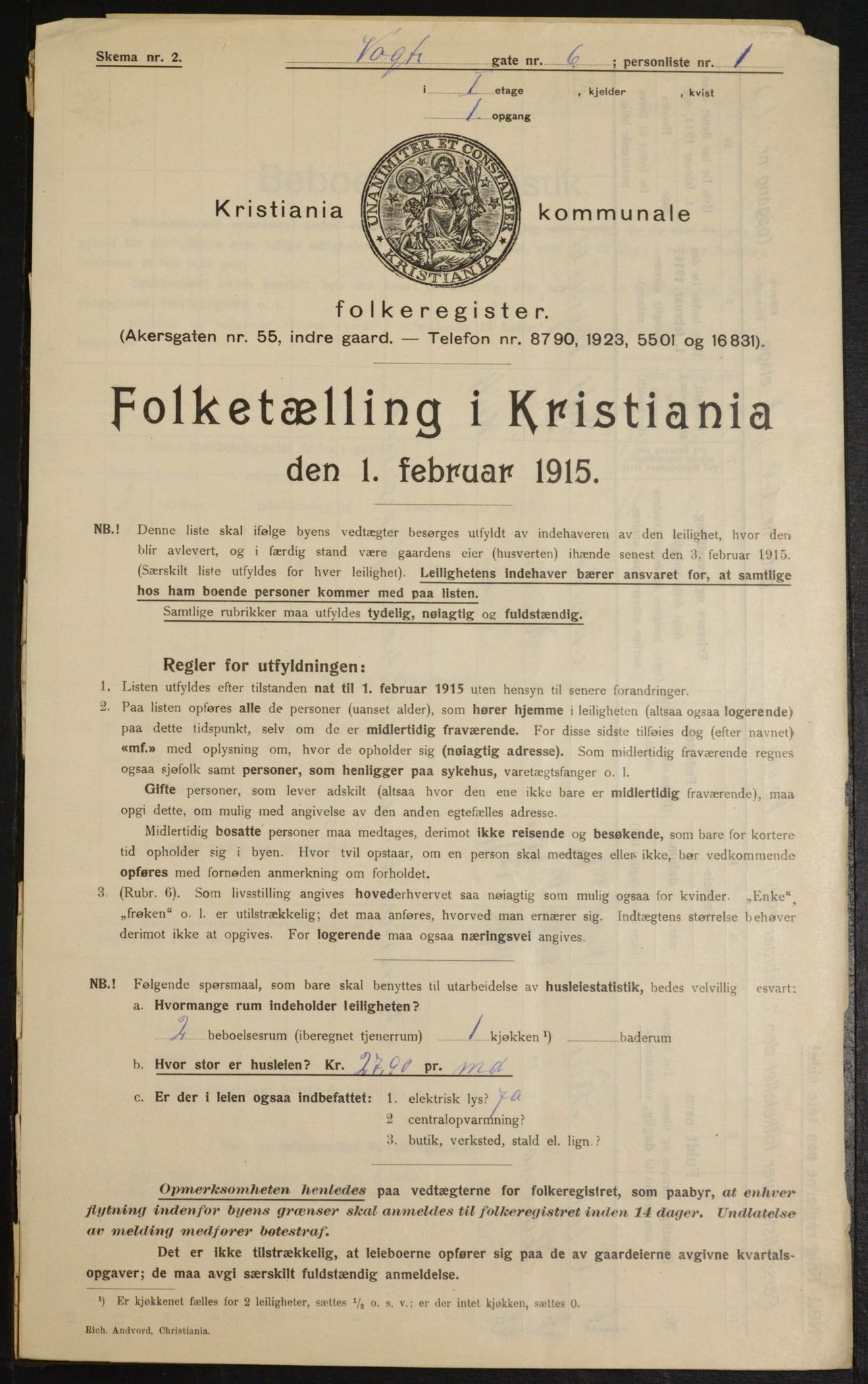 OBA, Municipal Census 1915 for Kristiania, 1915, p. 125969