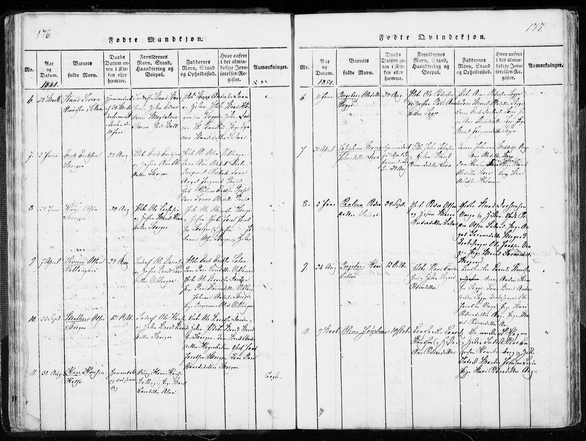 Ministerialprotokoller, klokkerbøker og fødselsregistre - Møre og Romsdal, SAT/A-1454/544/L0571: Parish register (official) no. 544A04, 1818-1853, p. 176-177
