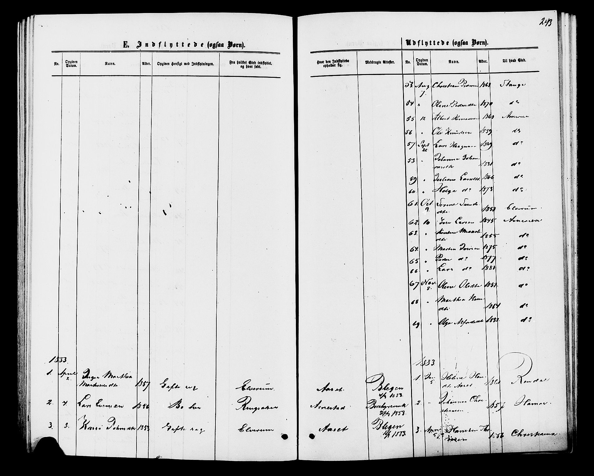 Åmot prestekontor, Hedmark, SAH/PREST-056/H/Ha/Haa/L0009: Parish register (official) no. 9, 1875-1883, p. 243