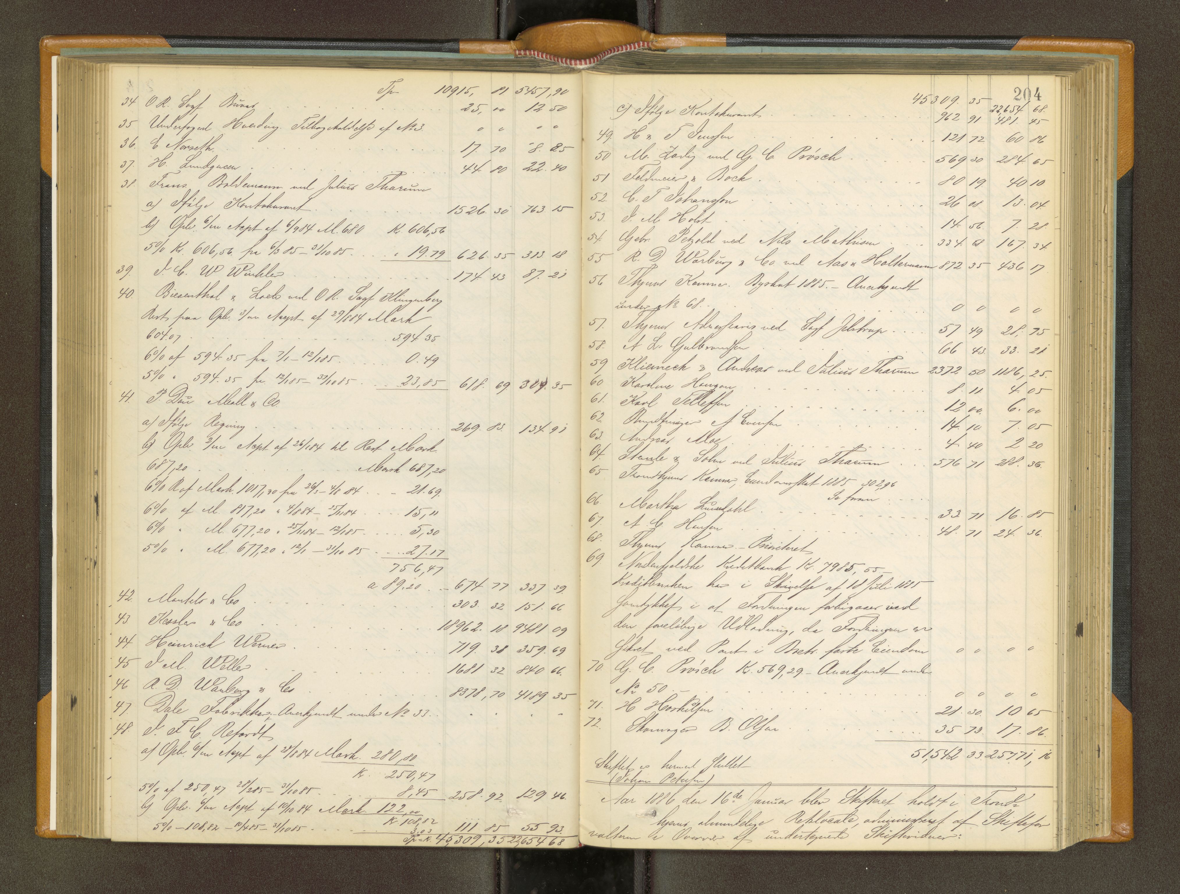 Trondheim byfogd, AV/SAT-A-0003/1/3/3A/L0034: Skifteutlodningsprotokoll - 2/8-26/12. (m/ register) U, 1884-1888, p. 204