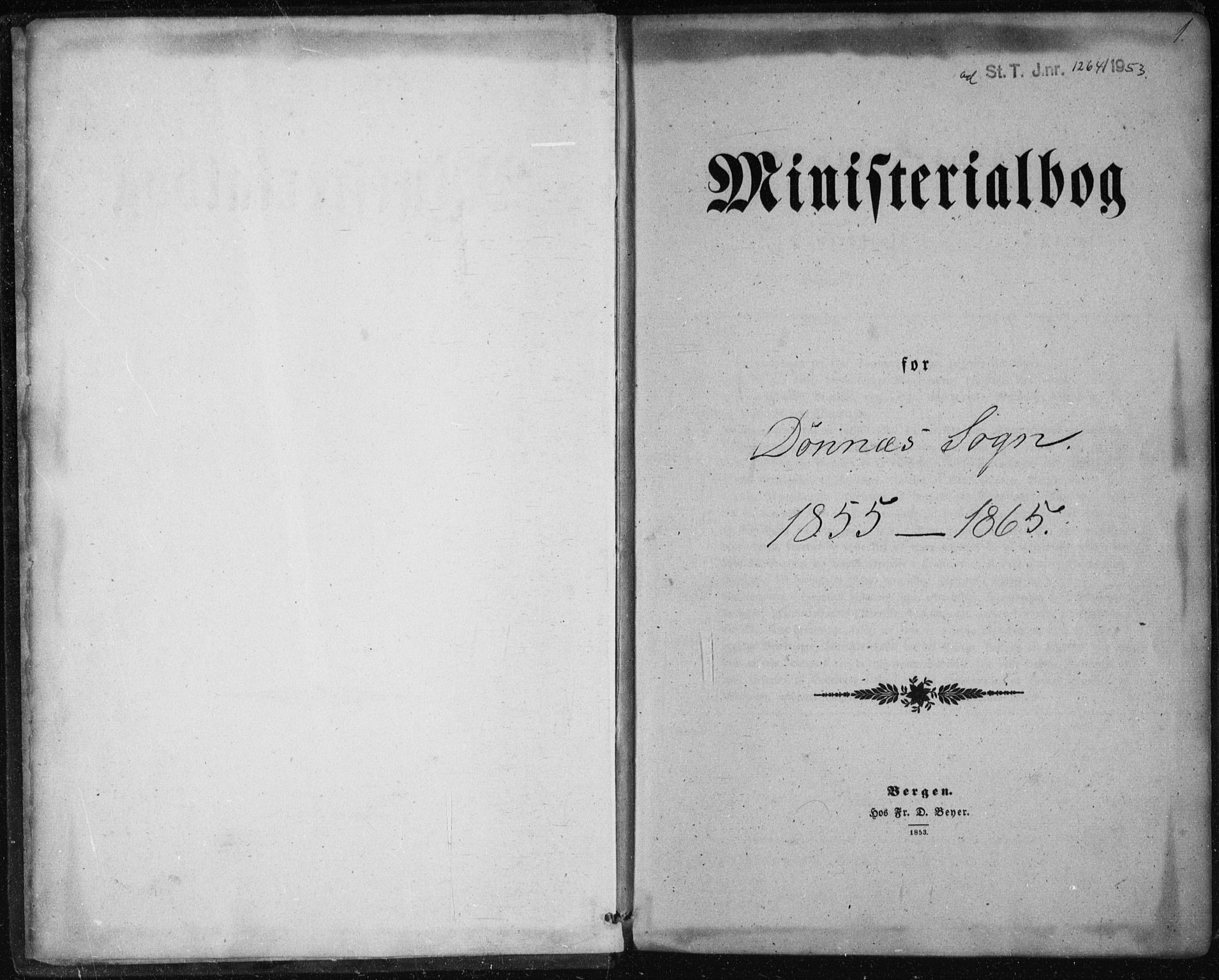 Ministerialprotokoller, klokkerbøker og fødselsregistre - Nordland, AV/SAT-A-1459/835/L0523: Parish register (official) no. 835A01, 1855-1865, p. 1