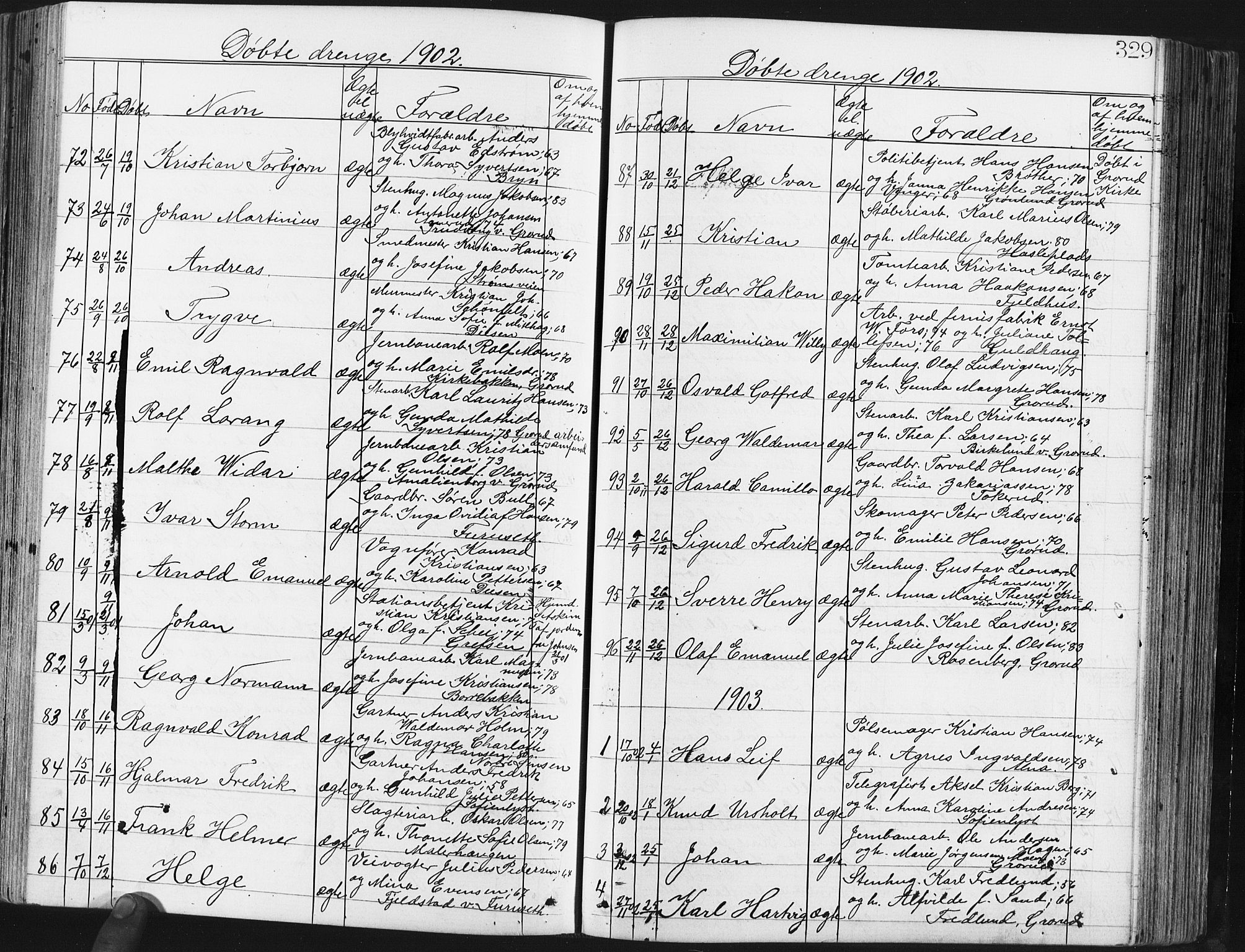 Østre Aker prestekontor Kirkebøker, SAO/A-10840/G/Ga/L0003: Parish register (copy) no. I 3, 1868-1913, p. 329