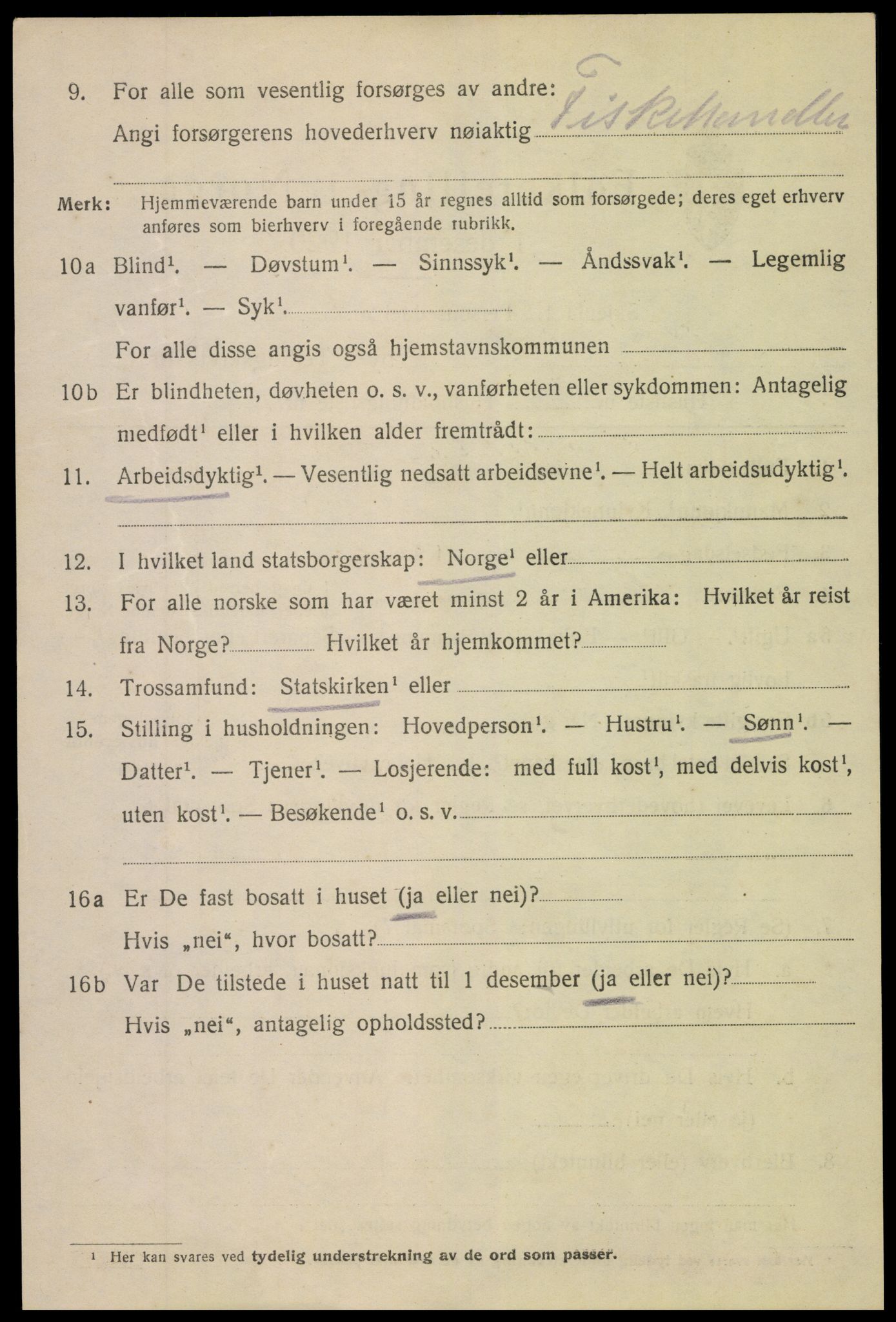 SAK, 1920 census for Arendal, 1920, p. 24043