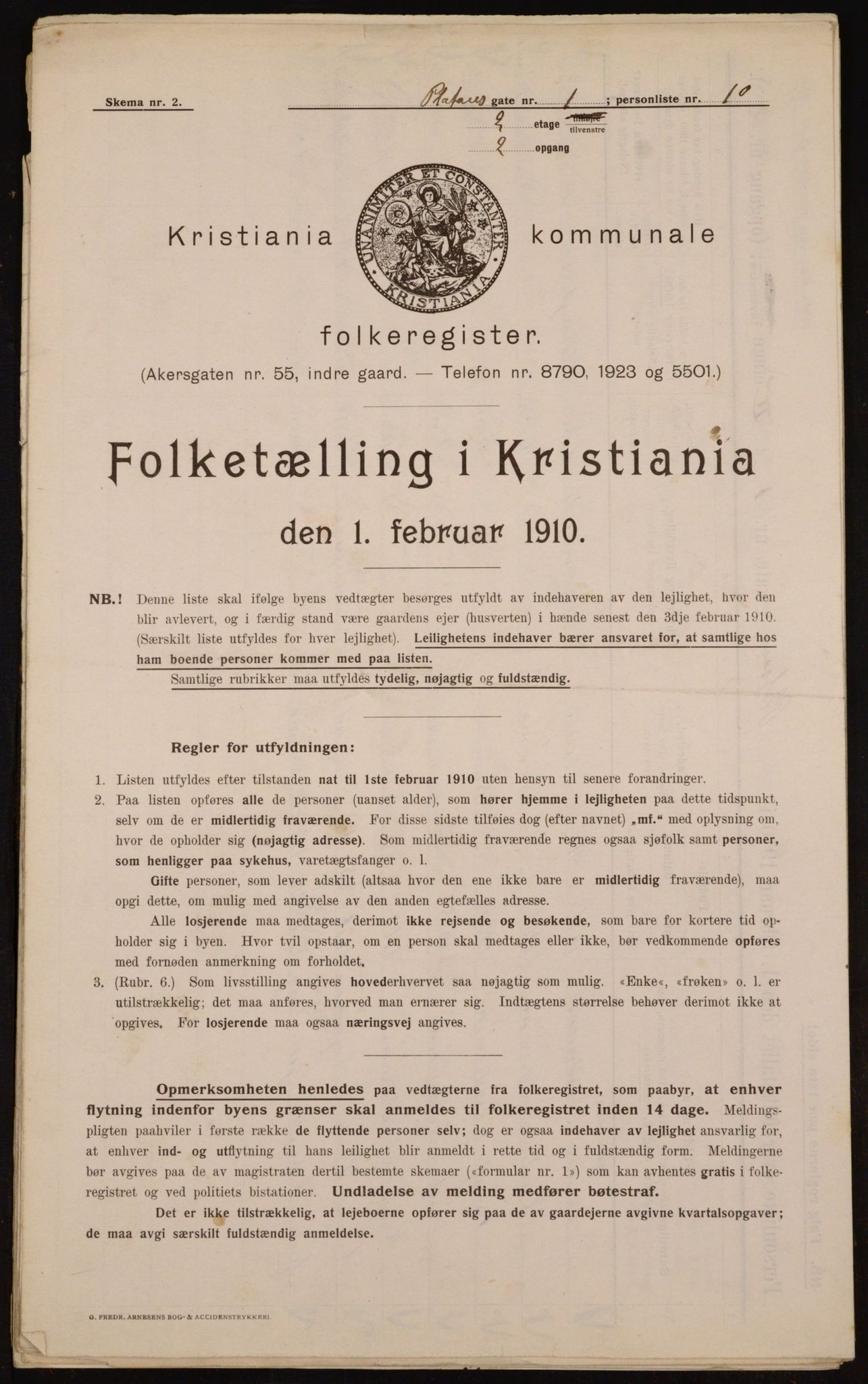 OBA, Municipal Census 1910 for Kristiania, 1910, p. 76977