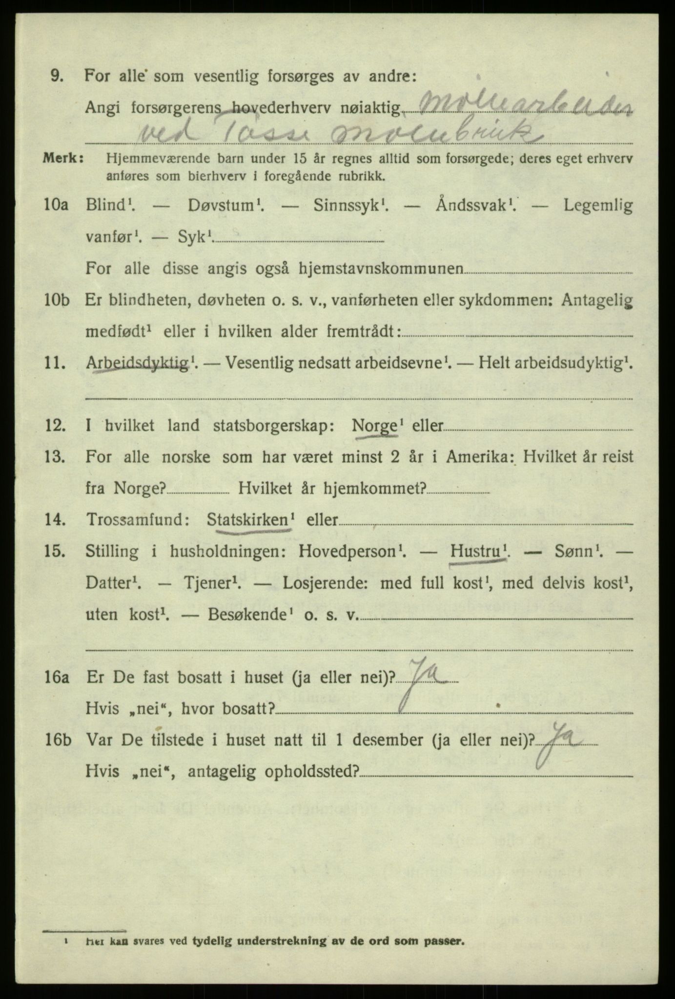 SAB, 1920 census for Hosanger, 1920, p. 4230