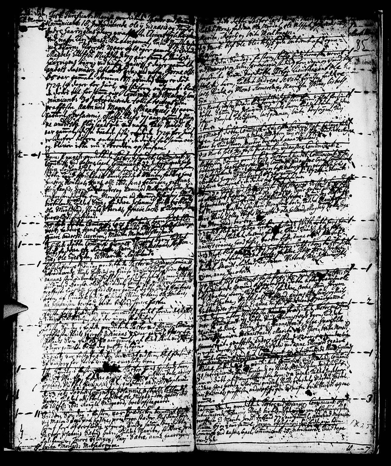 Hamre sokneprestembete, AV/SAB-A-75501/H/Ha/Haa/Haaa/L0003: Parish register (official) no. A 3, 1708-1726, p. 85