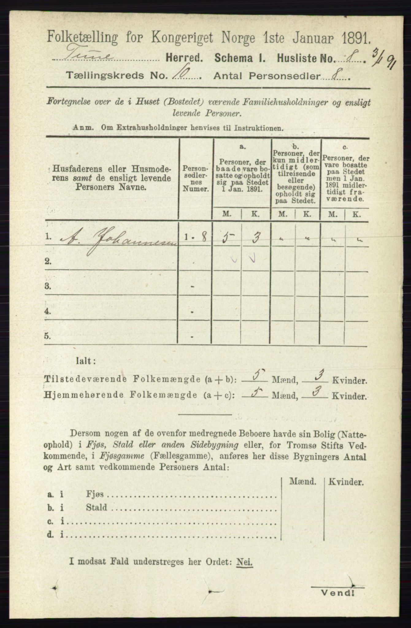 RA, 1891 census for 0130 Tune, 1891, p. 6512