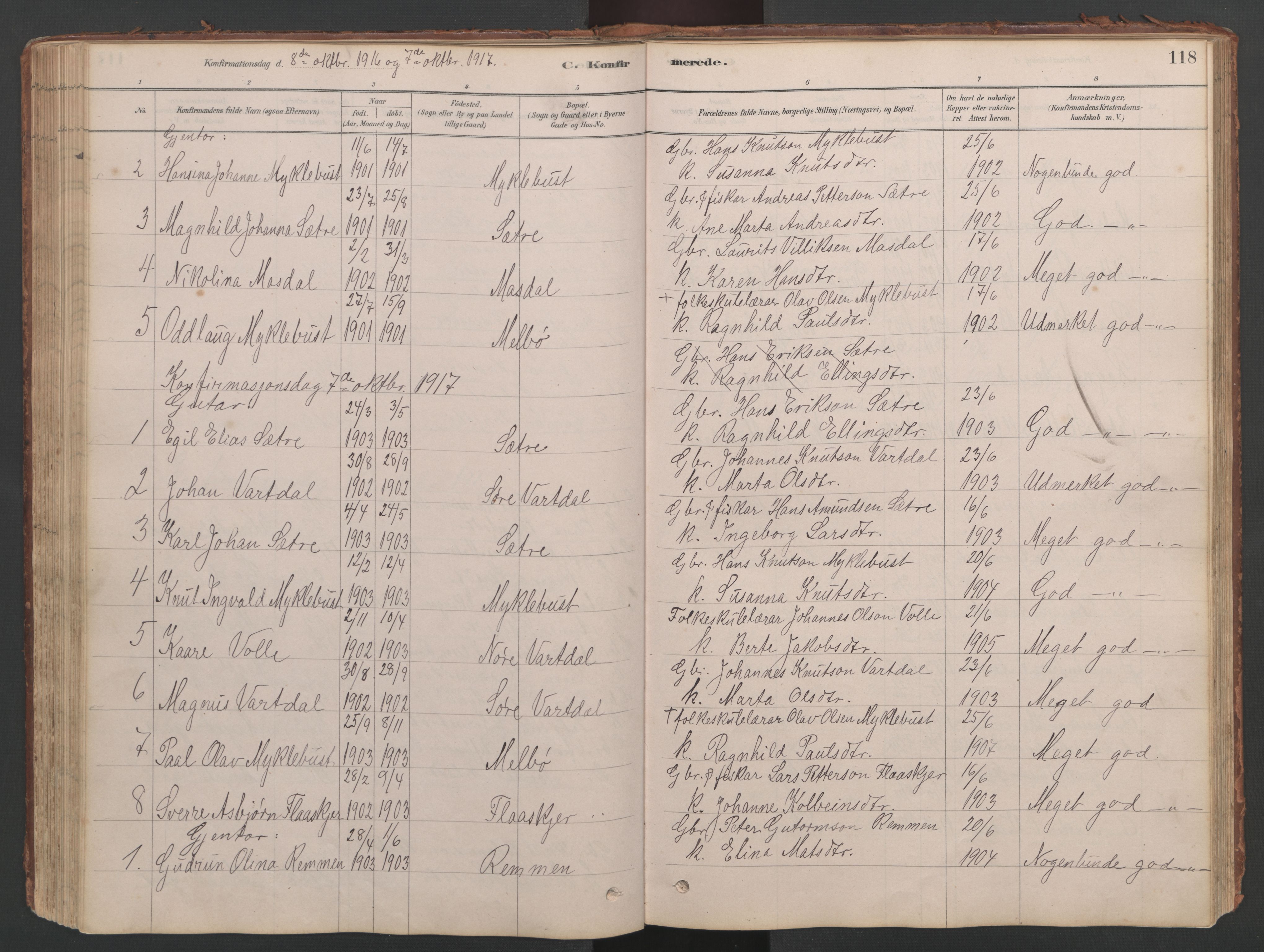Ministerialprotokoller, klokkerbøker og fødselsregistre - Møre og Romsdal, SAT/A-1454/514/L0201: Parish register (copy) no. 514C01, 1878-1919, p. 118