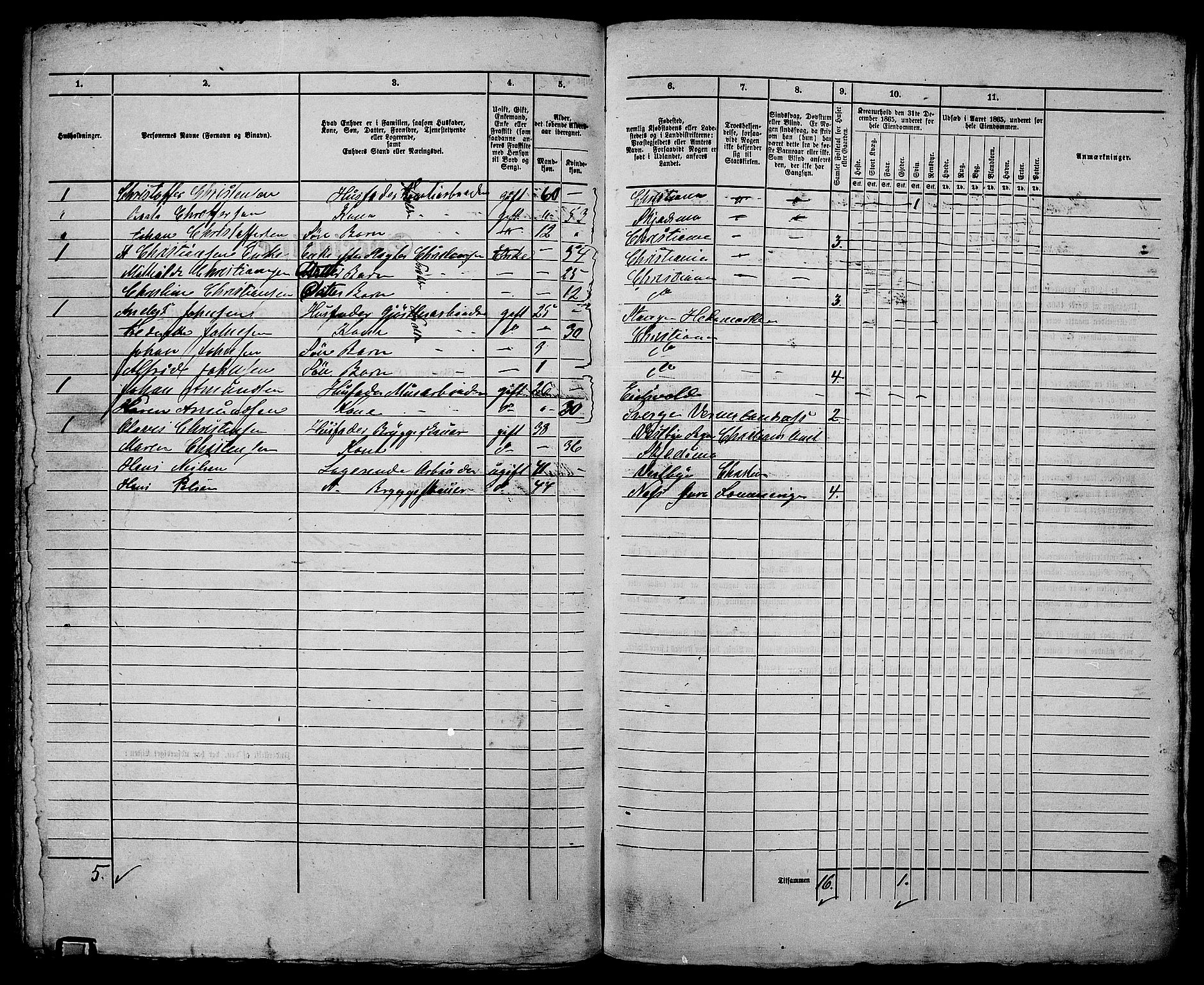 RA, 1865 census for Kristiania, 1865, p. 3507