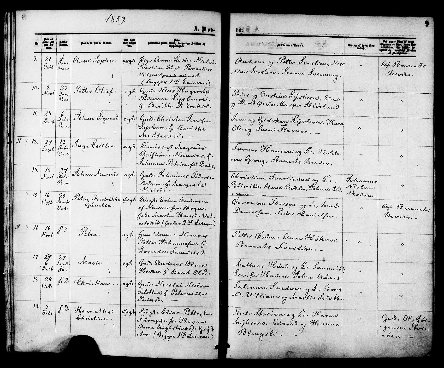Ministerialprotokoller, klokkerbøker og fødselsregistre - Nord-Trøndelag, SAT/A-1458/764/L0553: Parish register (official) no. 764A08, 1858-1880, p. 9