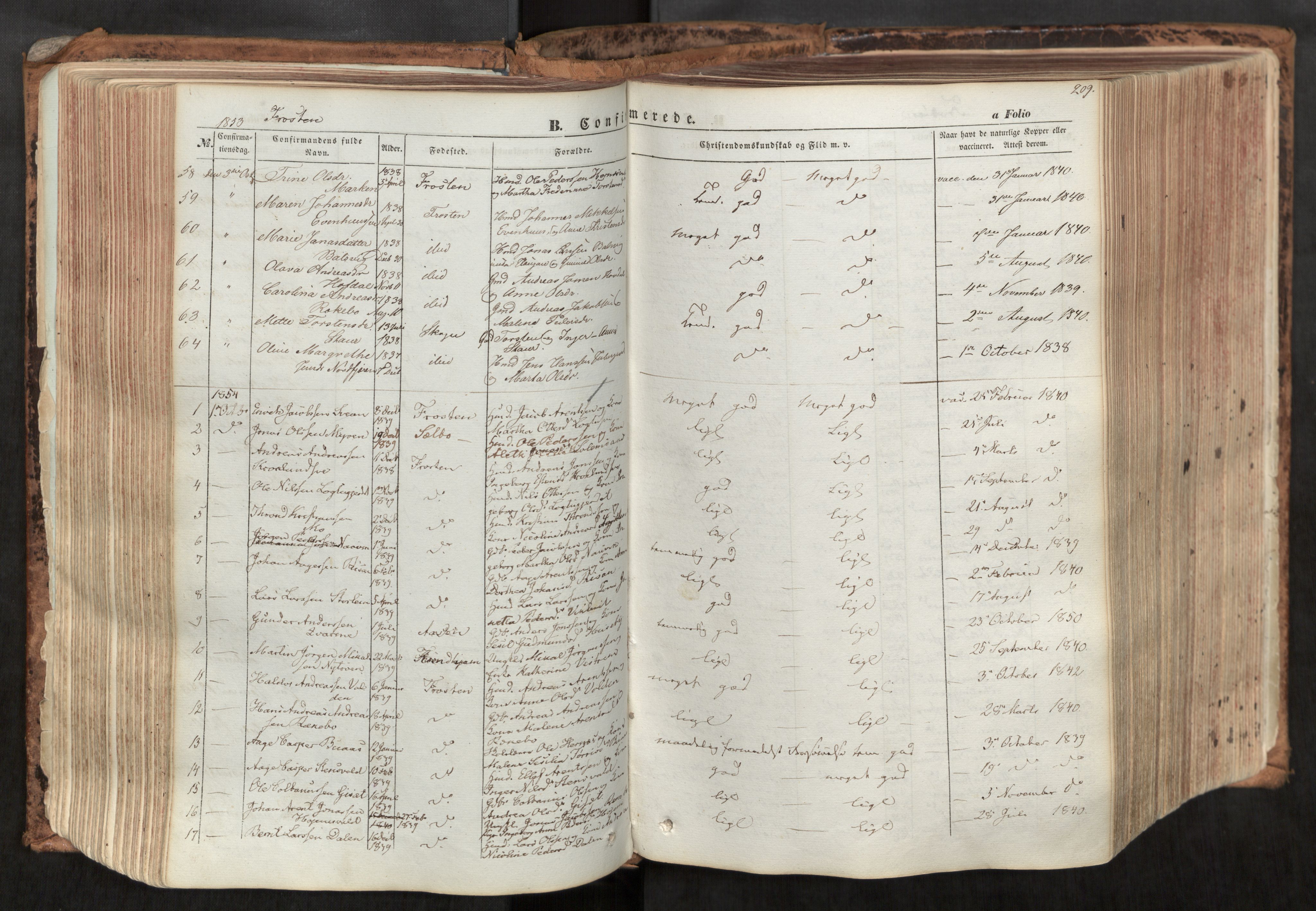 Ministerialprotokoller, klokkerbøker og fødselsregistre - Nord-Trøndelag, SAT/A-1458/713/L0116: Parish register (official) no. 713A07, 1850-1877, p. 209