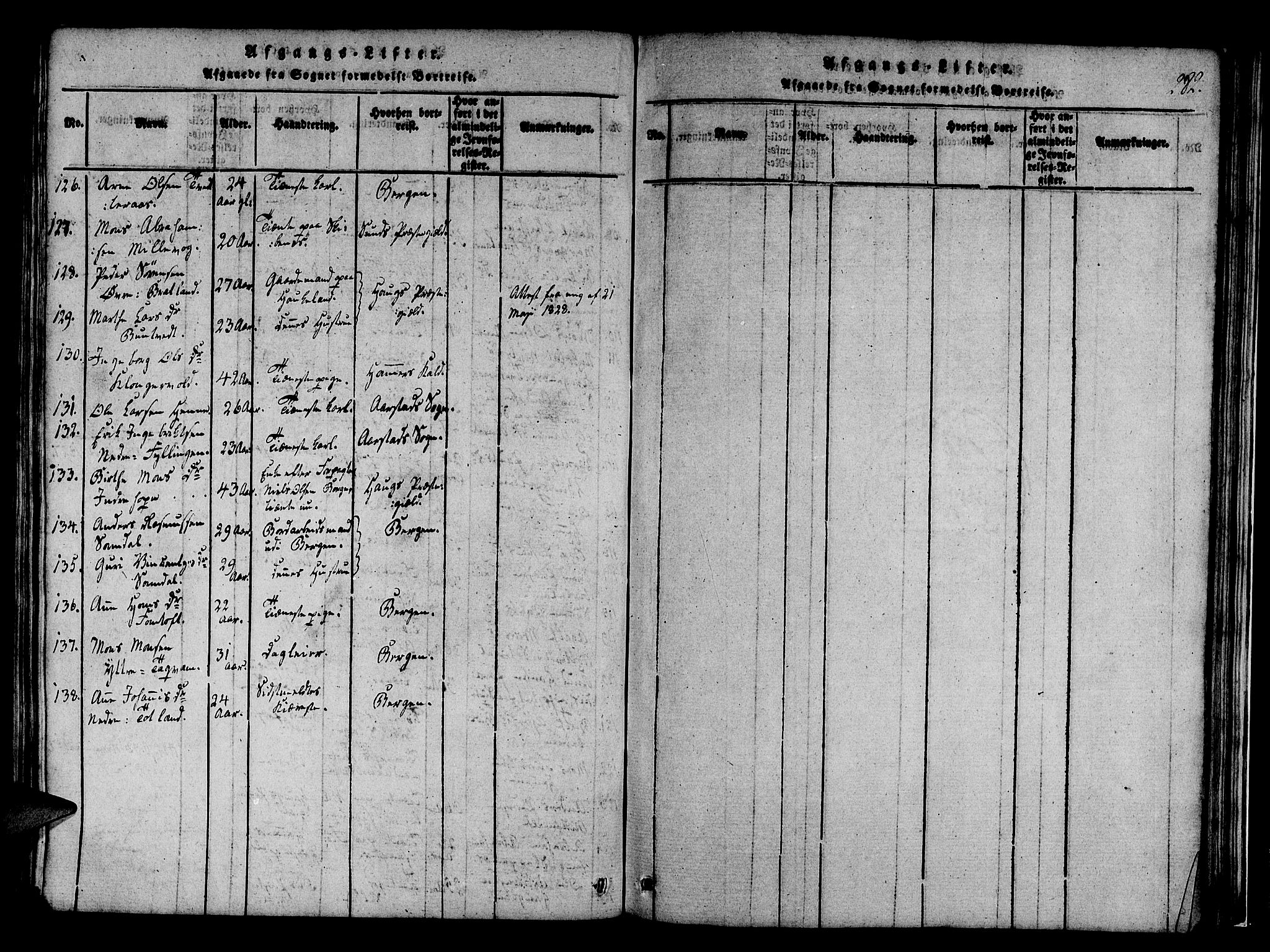 Fana Sokneprestembete, SAB/A-75101/H/Haa/Haaa/L0007: Parish register (official) no. A 7, 1816-1828, p. 282