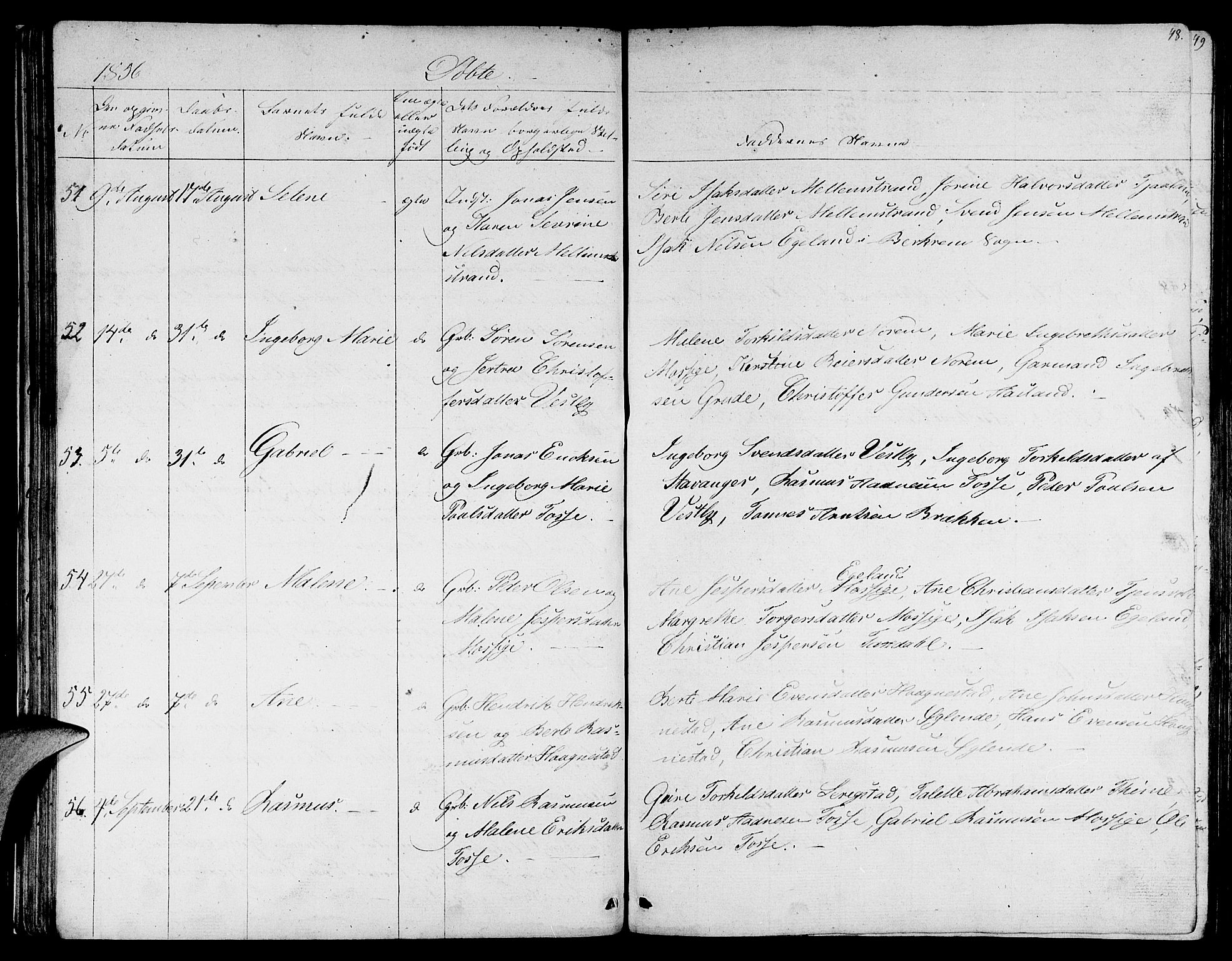 Lye sokneprestkontor, AV/SAST-A-101794/001/30BB/L0002: Parish register (copy) no. B 2, 1852-1867, p. 48