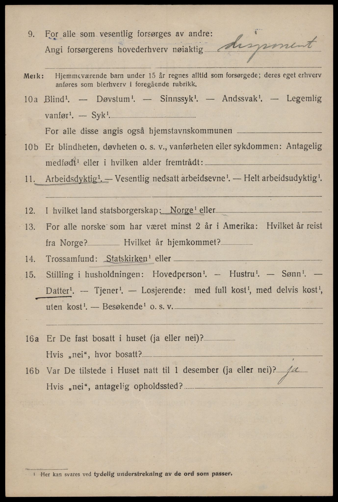 SAT, 1920 census for Trondheim, 1920, p. 65101