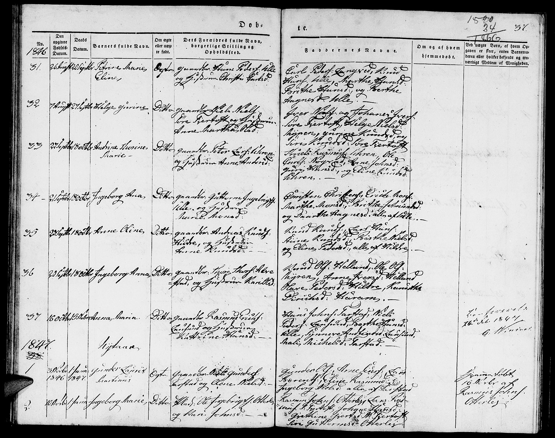 Ministerialprotokoller, klokkerbøker og fødselsregistre - Møre og Romsdal, AV/SAT-A-1454/536/L0507: Parish register (copy) no. 536C02, 1839-1859, p. 37