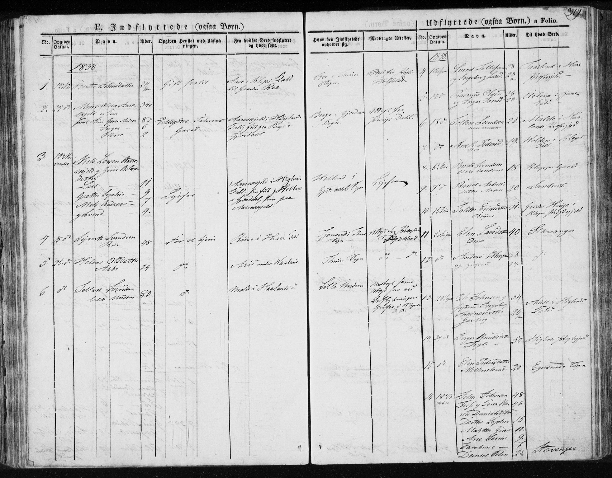 Lye sokneprestkontor, AV/SAST-A-101794/001/30BA/L0004: Parish register (official) no. A 4, 1826-1841, p. 319