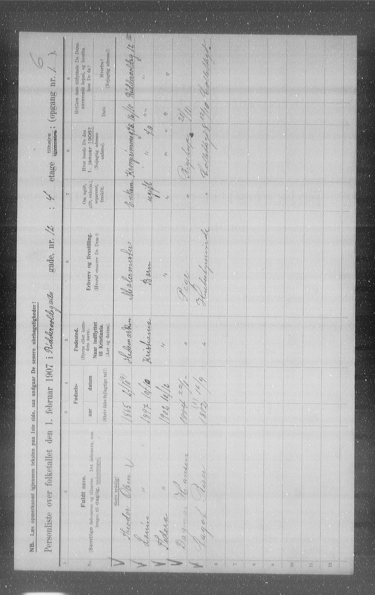 OBA, Municipal Census 1907 for Kristiania, 1907, p. 42430