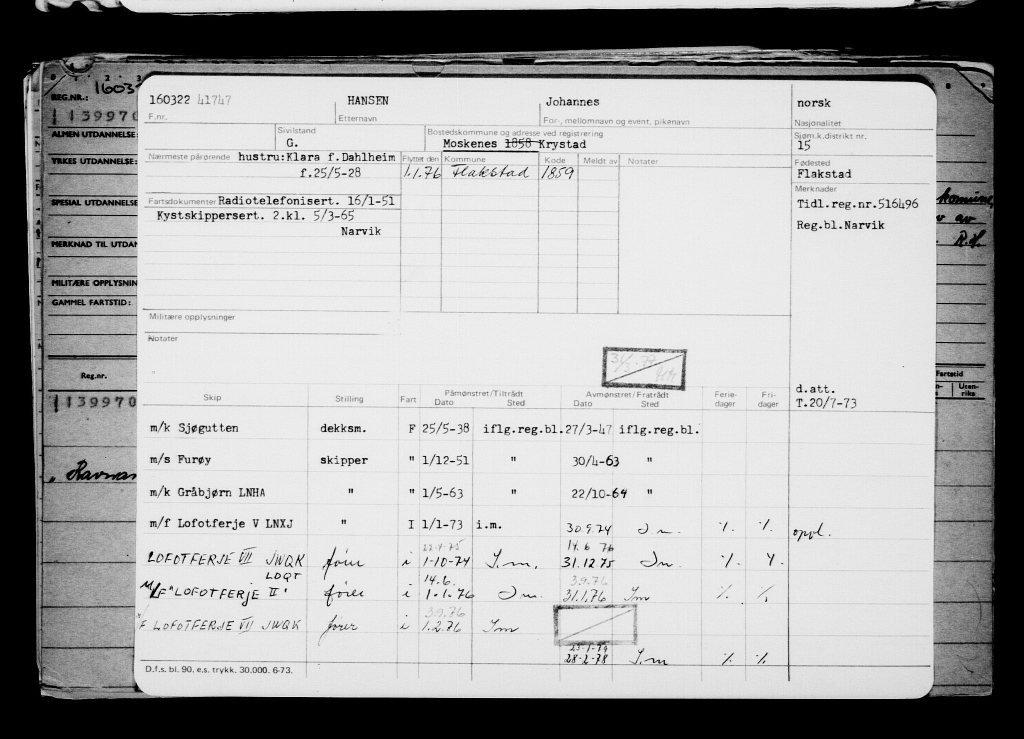 Direktoratet for sjømenn, AV/RA-S-3545/G/Gb/L0204: Hovedkort, 1922, p. 141