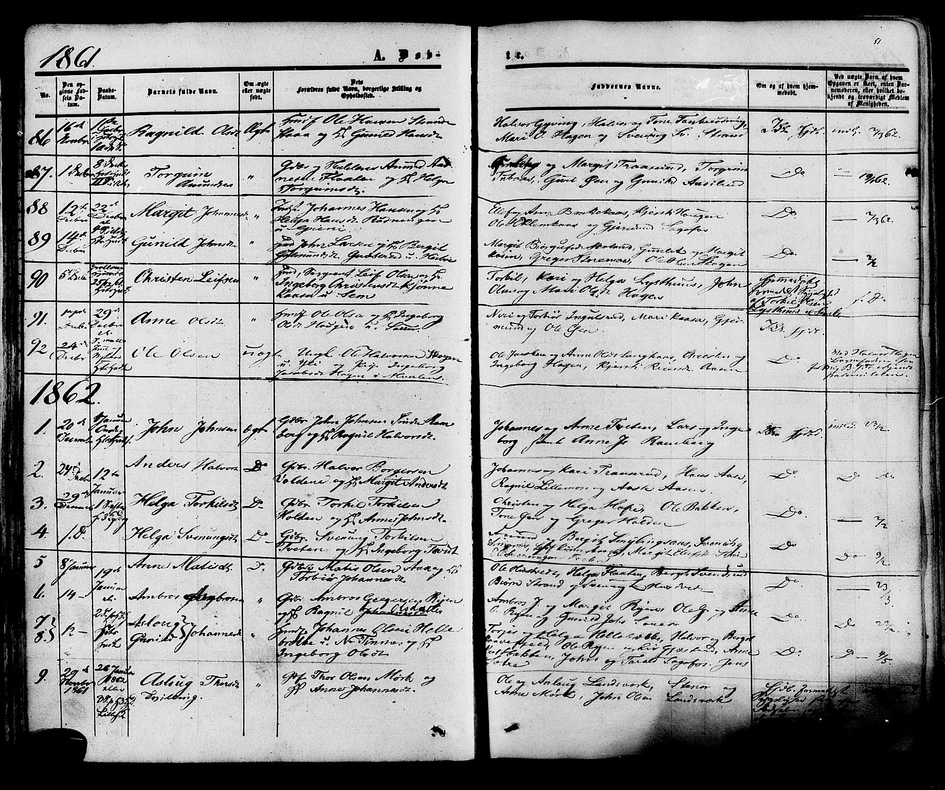 Heddal kirkebøker, SAKO/A-268/F/Fa/L0007: Parish register (official) no. I 7, 1855-1877, p. 51