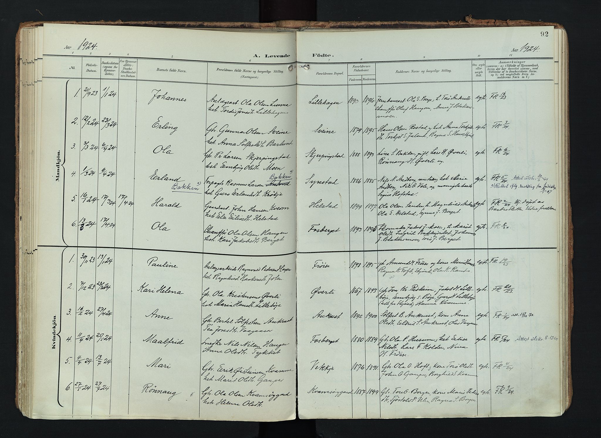 Lom prestekontor, AV/SAH-PREST-070/K/L0010: Parish register (official) no. 10, 1899-1926, p. 92