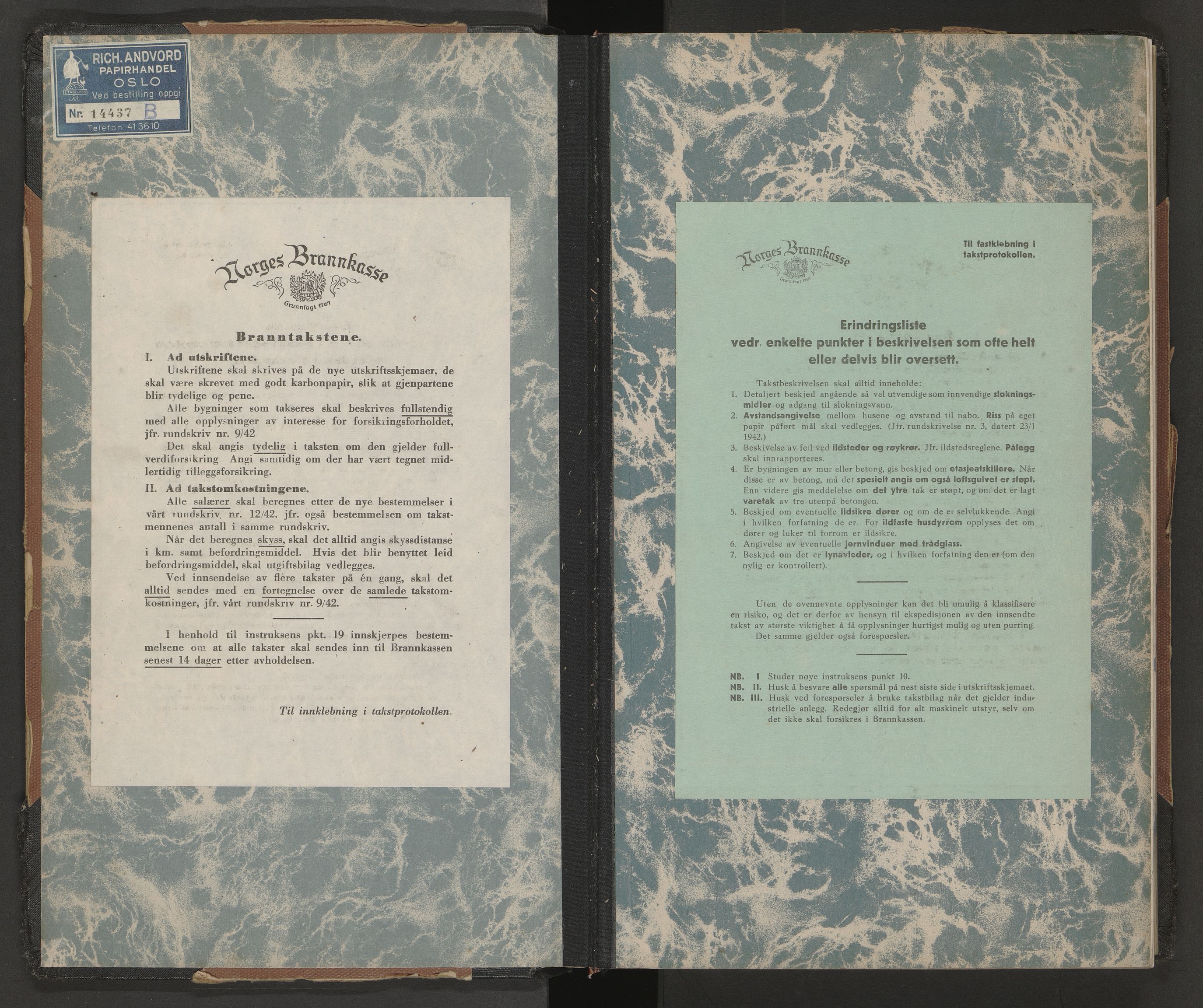 Norges brannkasse, branntakster Oppegård, AV/SAO-A-11395/F/Fa/L0004: Branntakstprotokoll, 1948-1951