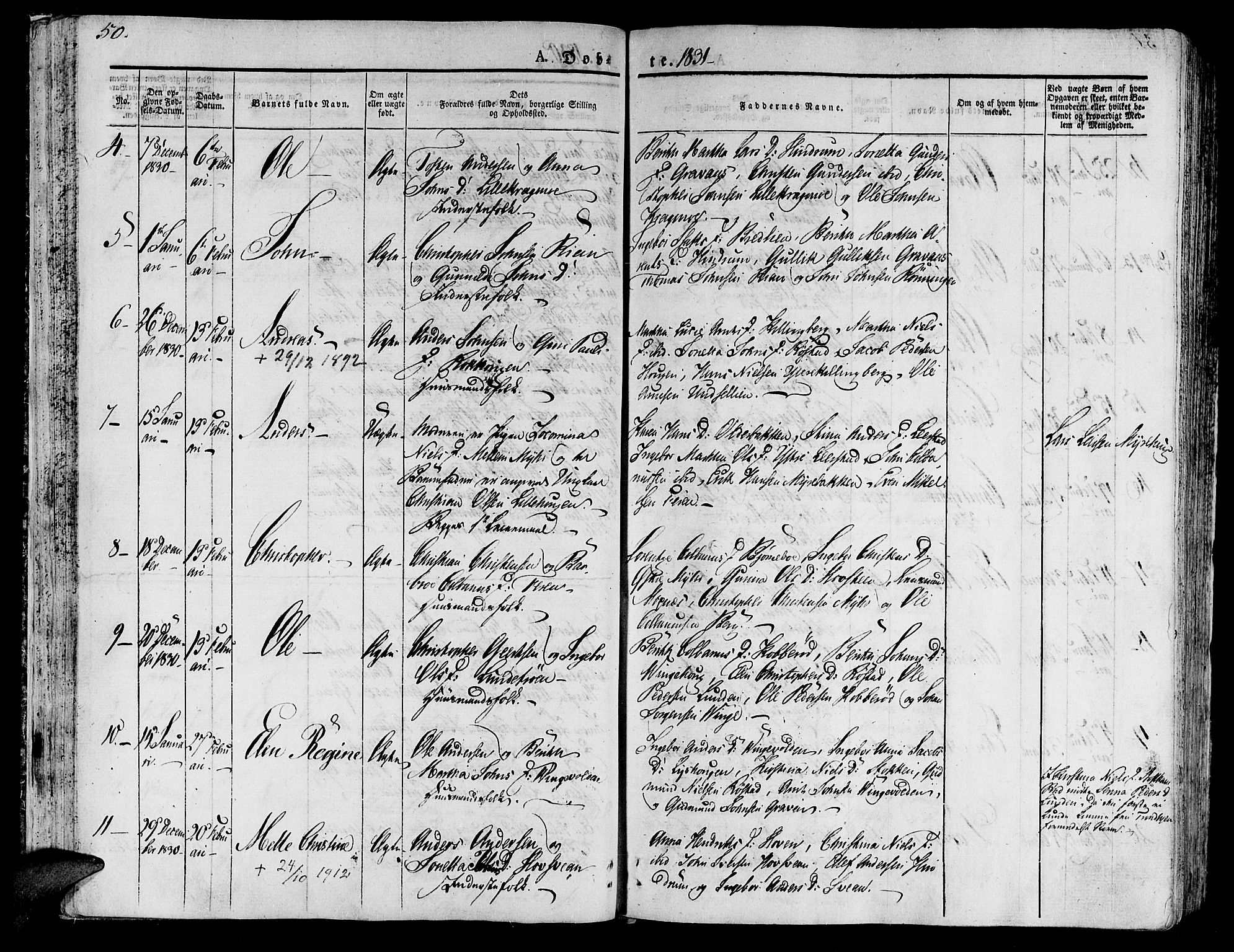 Ministerialprotokoller, klokkerbøker og fødselsregistre - Nord-Trøndelag, AV/SAT-A-1458/701/L0006: Parish register (official) no. 701A06, 1825-1841, p. 50