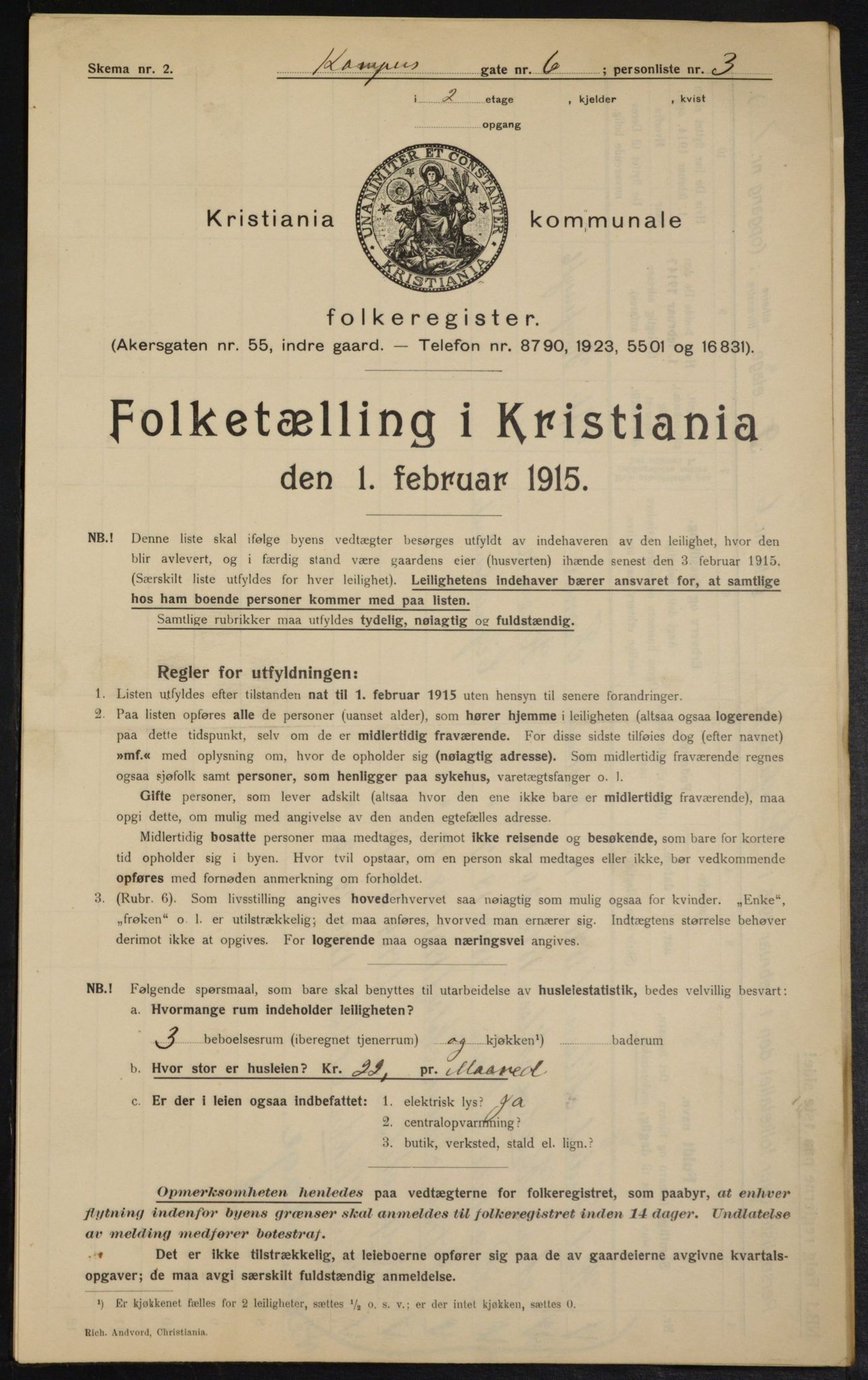 OBA, Municipal Census 1915 for Kristiania, 1915, p. 47274