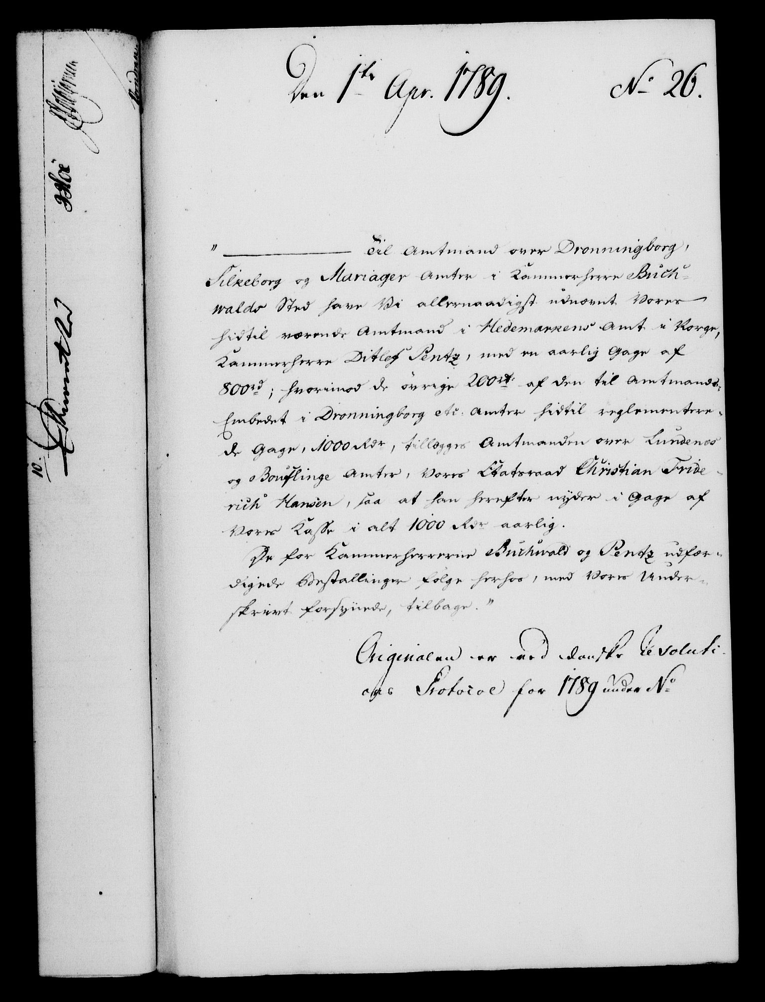 Rentekammeret, Kammerkanselliet, RA/EA-3111/G/Gf/Gfa/L0071: Norsk relasjons- og resolusjonsprotokoll (merket RK 52.71), 1789, p. 224
