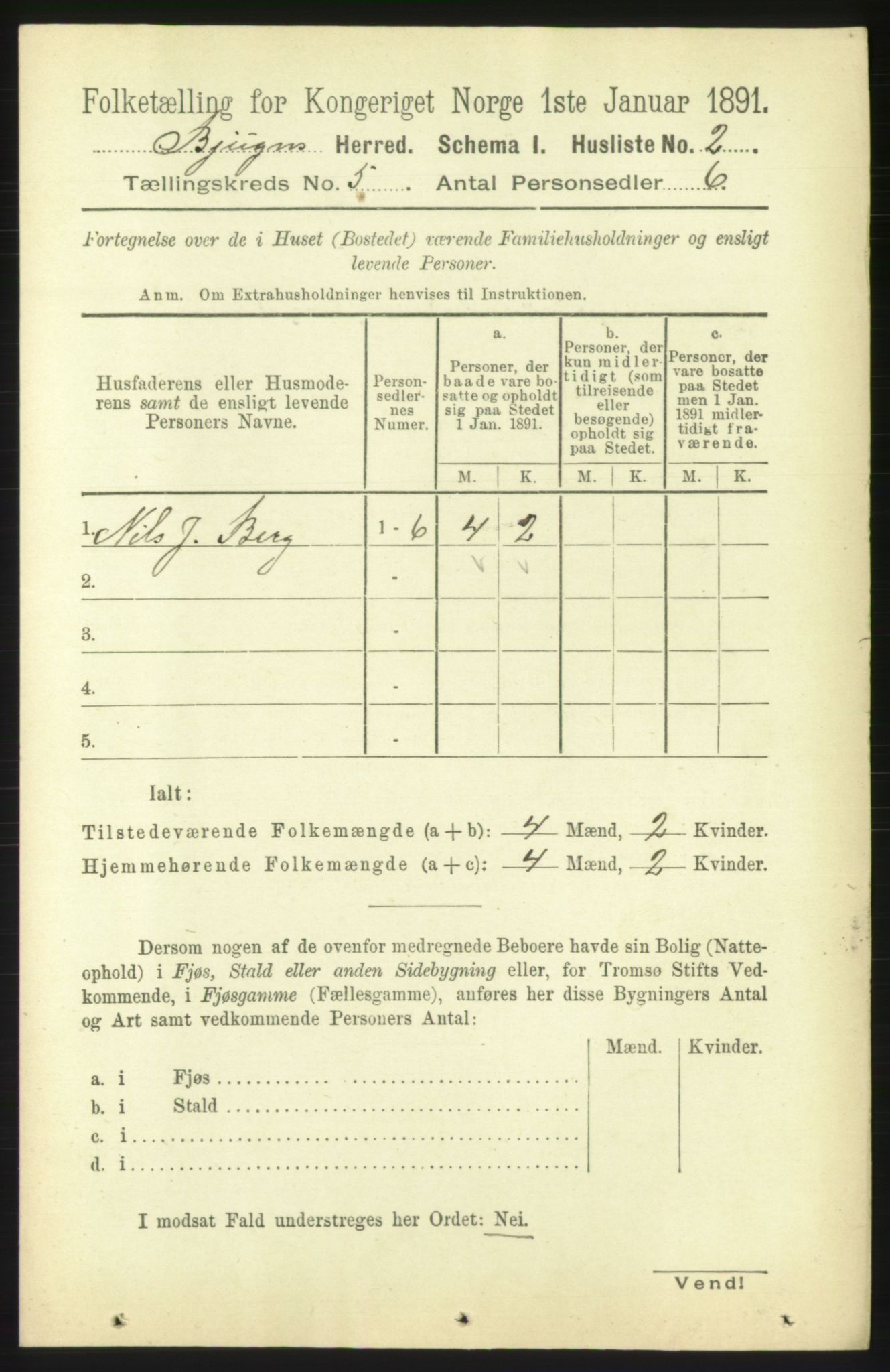 RA, 1891 census for 1627 Bjugn, 1891, p. 1320