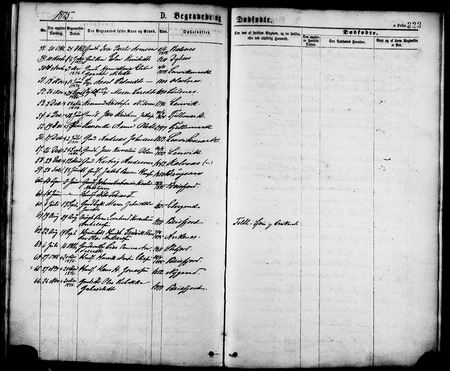 Ministerialprotokoller, klokkerbøker og fødselsregistre - Nordland, SAT/A-1459/863/L0897: Parish register (official) no. 863A09, 1872-1886, p. 323